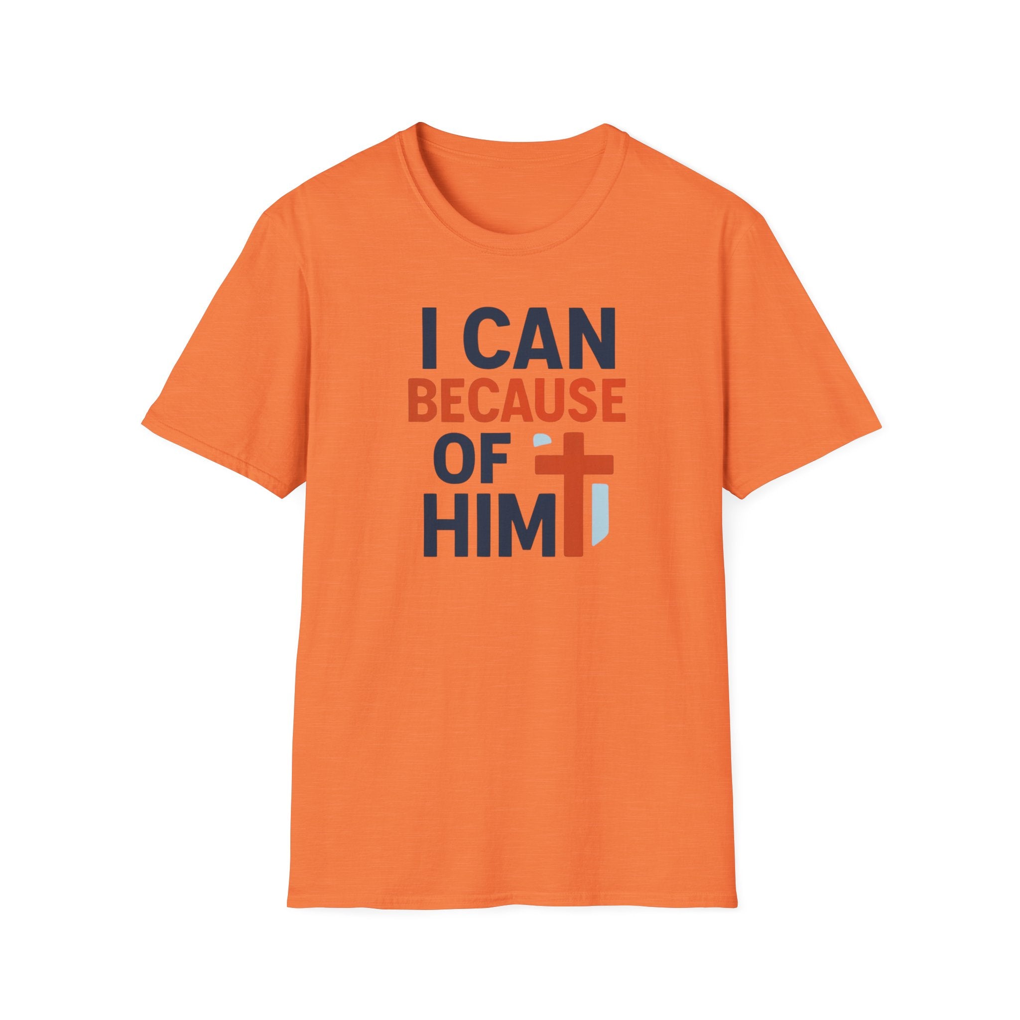 I Can Because of Him T-Shirt – Christian Faith Cross Tee