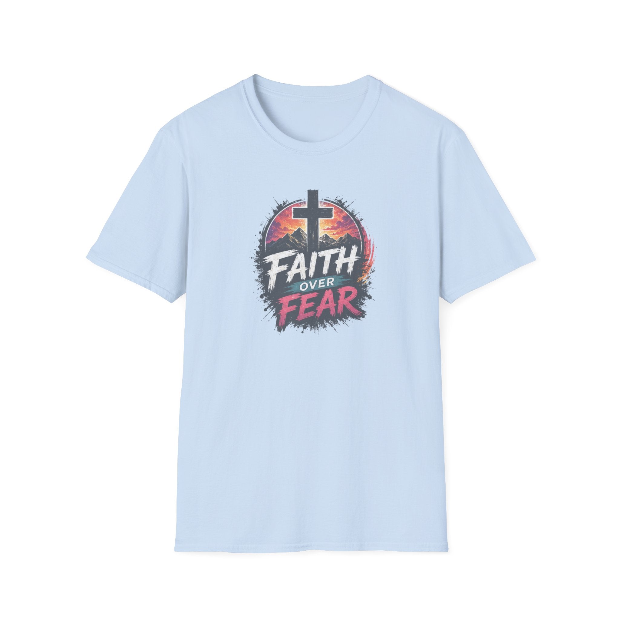 Faith Over Fear T‑Shirt — Christian Cross Inspirational Tee