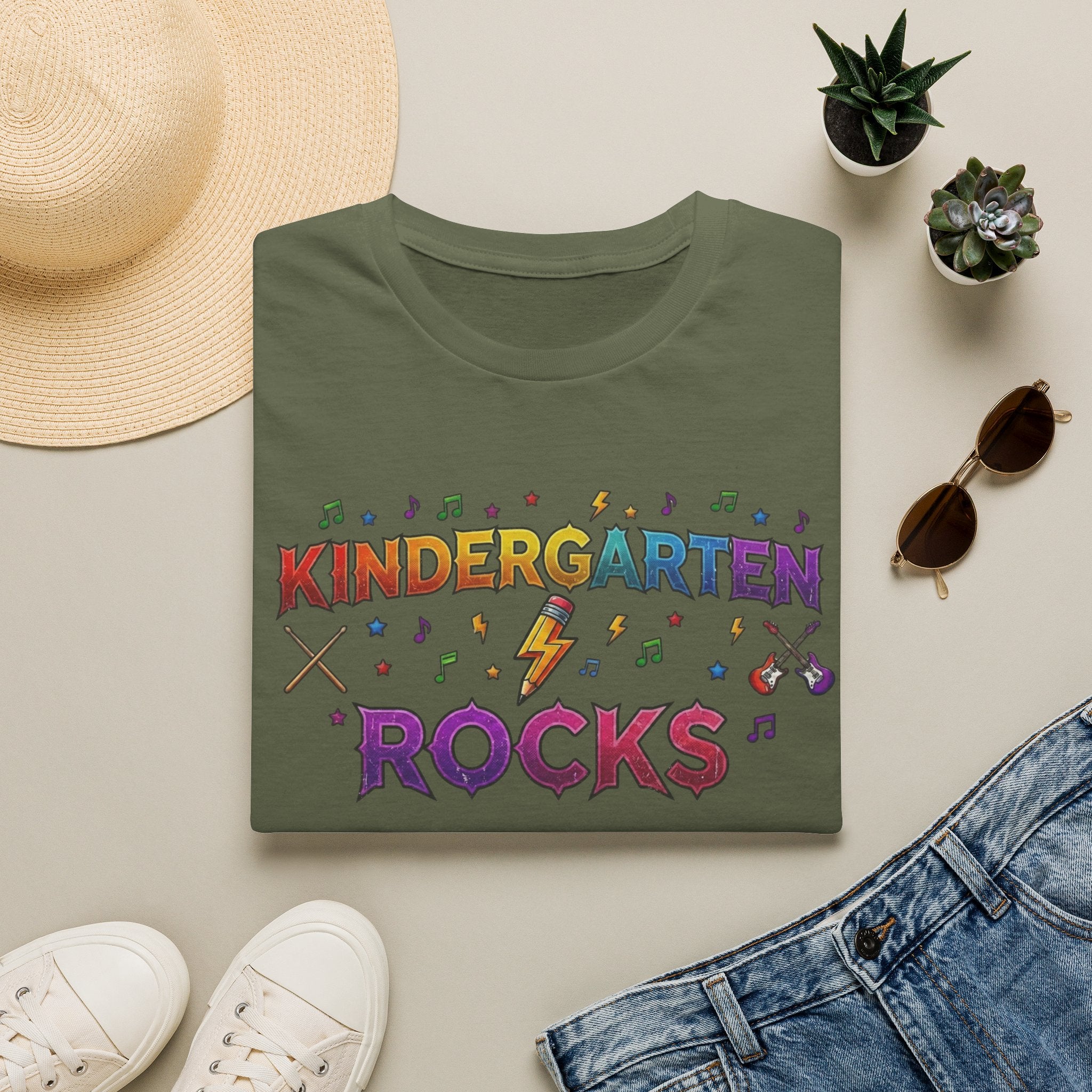 Kindergarten Rocks T-Shirt — Cute Colorful Back-to-School Tee for Teachers & Students
