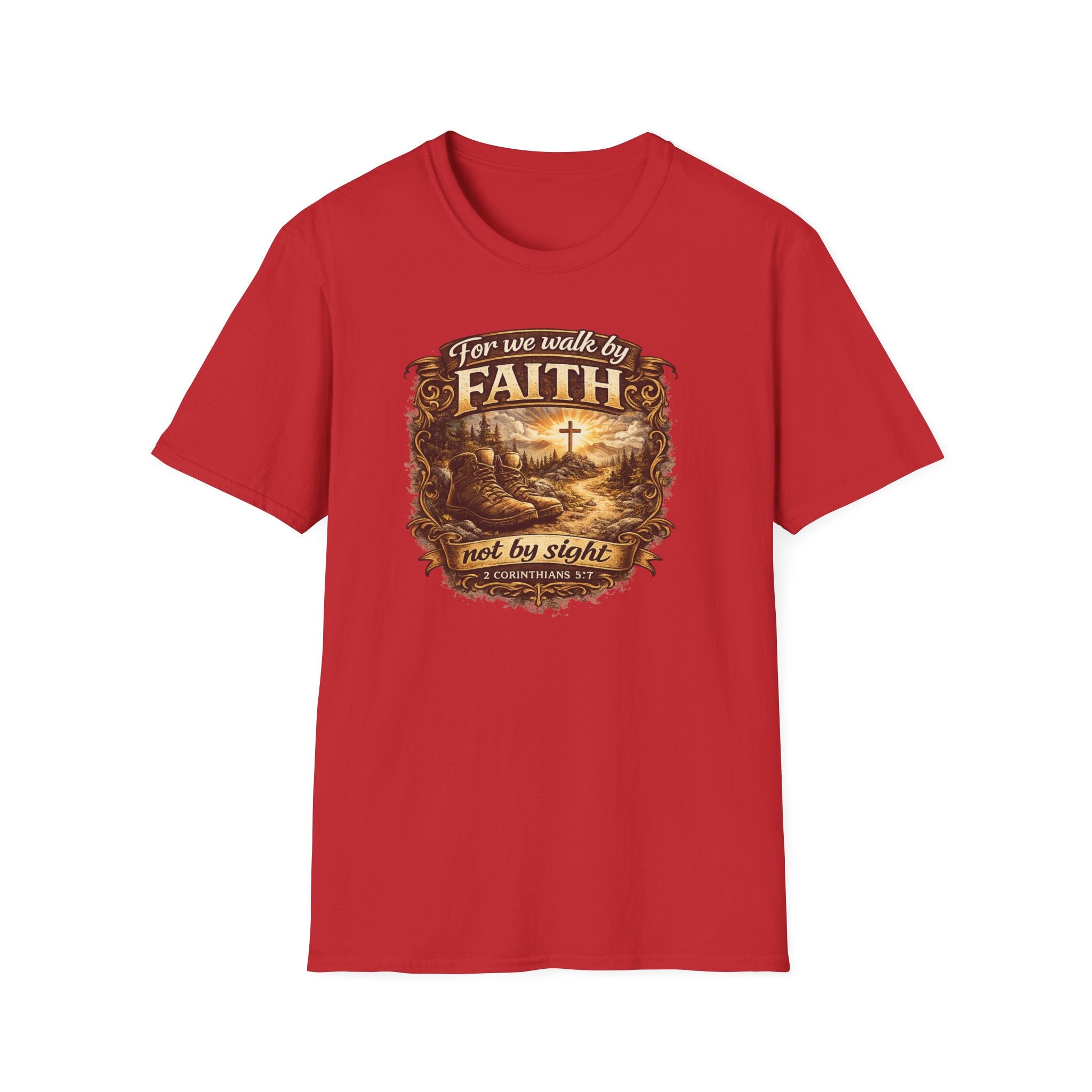 For We Walk By Faith Not By Sight Christian Tee