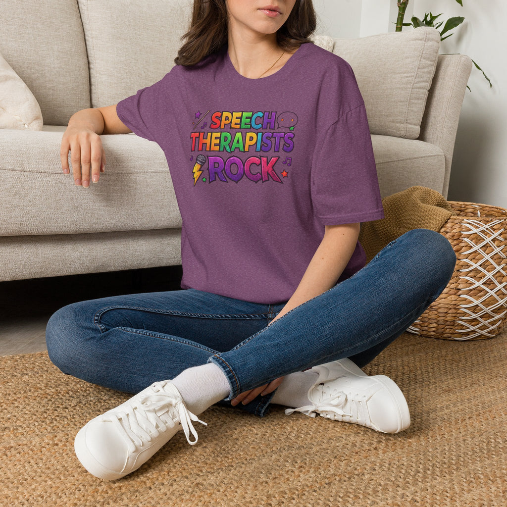 Speech Therapists Rock T-Shirt — Colorful Retro Graphic Tee for SLPs