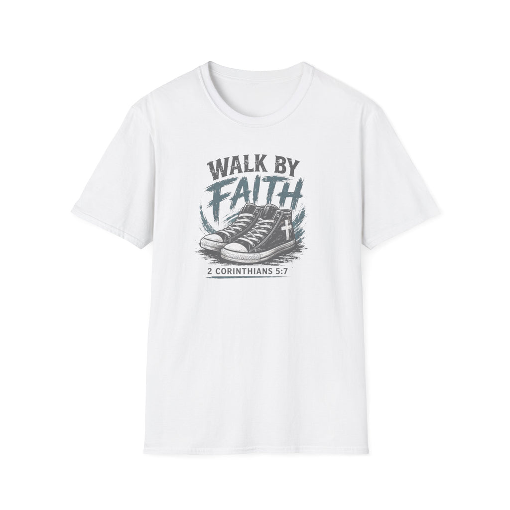 Walk by Faith T-Shirt — Christian Faith Graphic Tee (2 Corinthians 5:7)