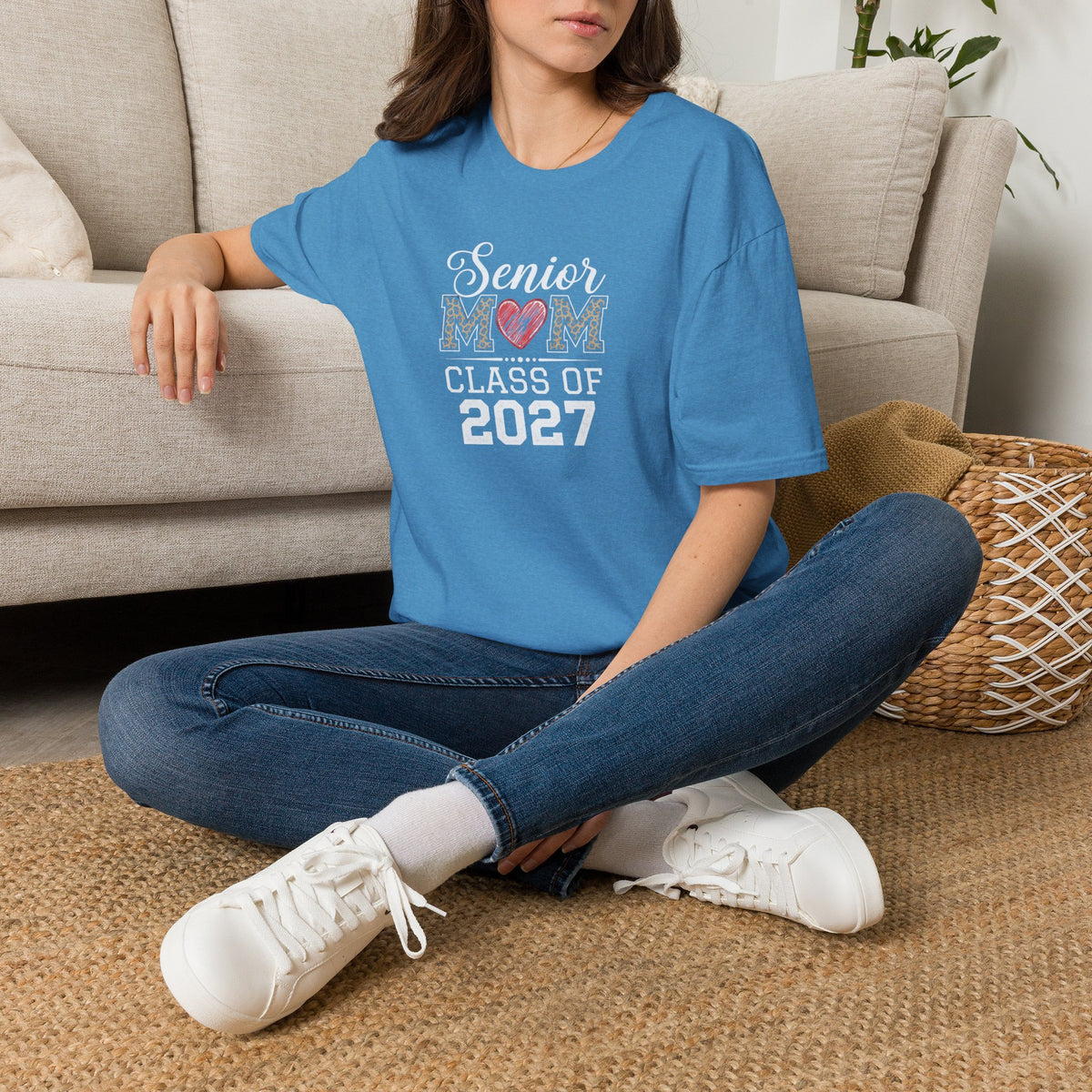 Mom Heart T-Shirt — Floral Leopard MOM Design for Mother's Day & Everyday