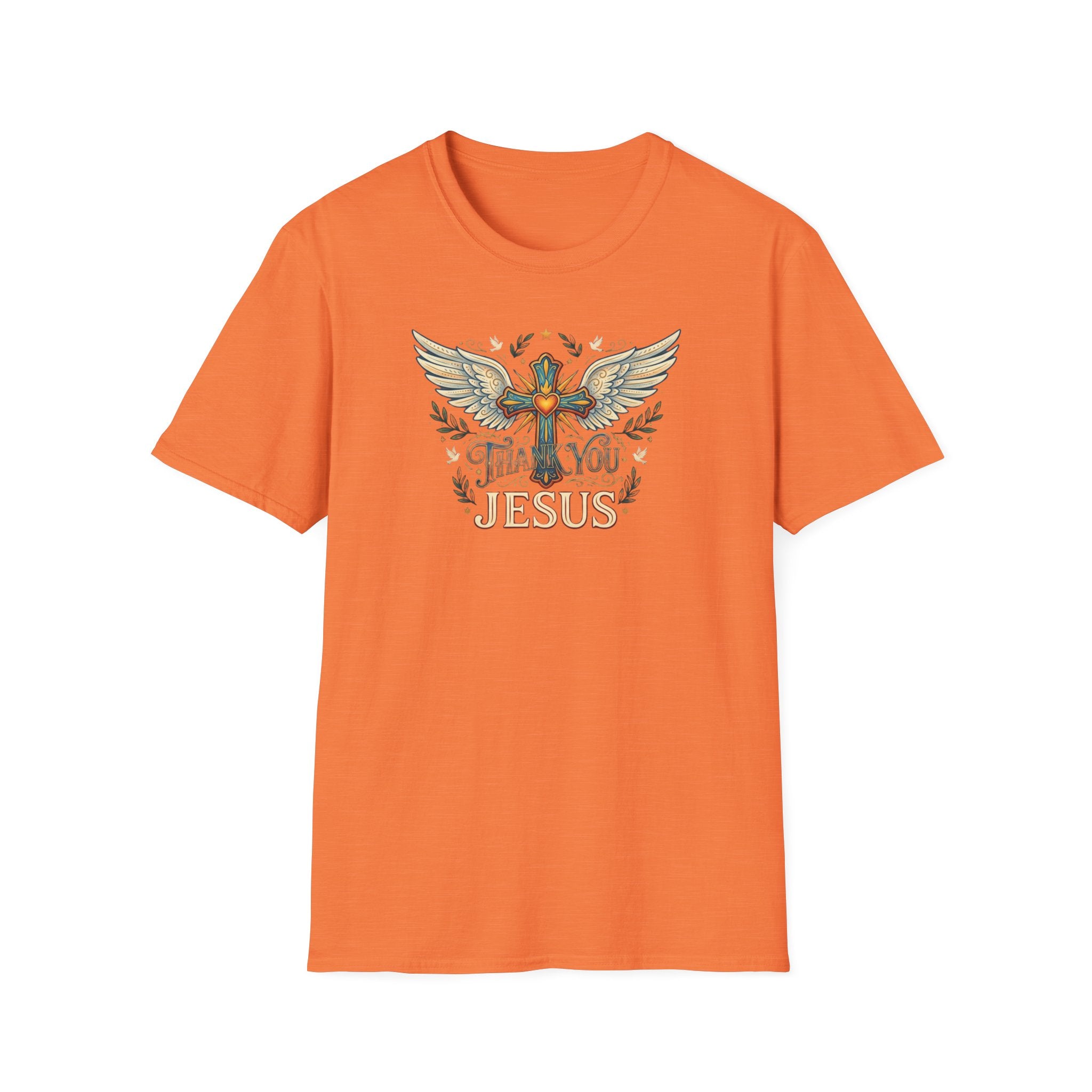 Thank You Jesus T-Shirt — Winged Cross Christian Faith Tee