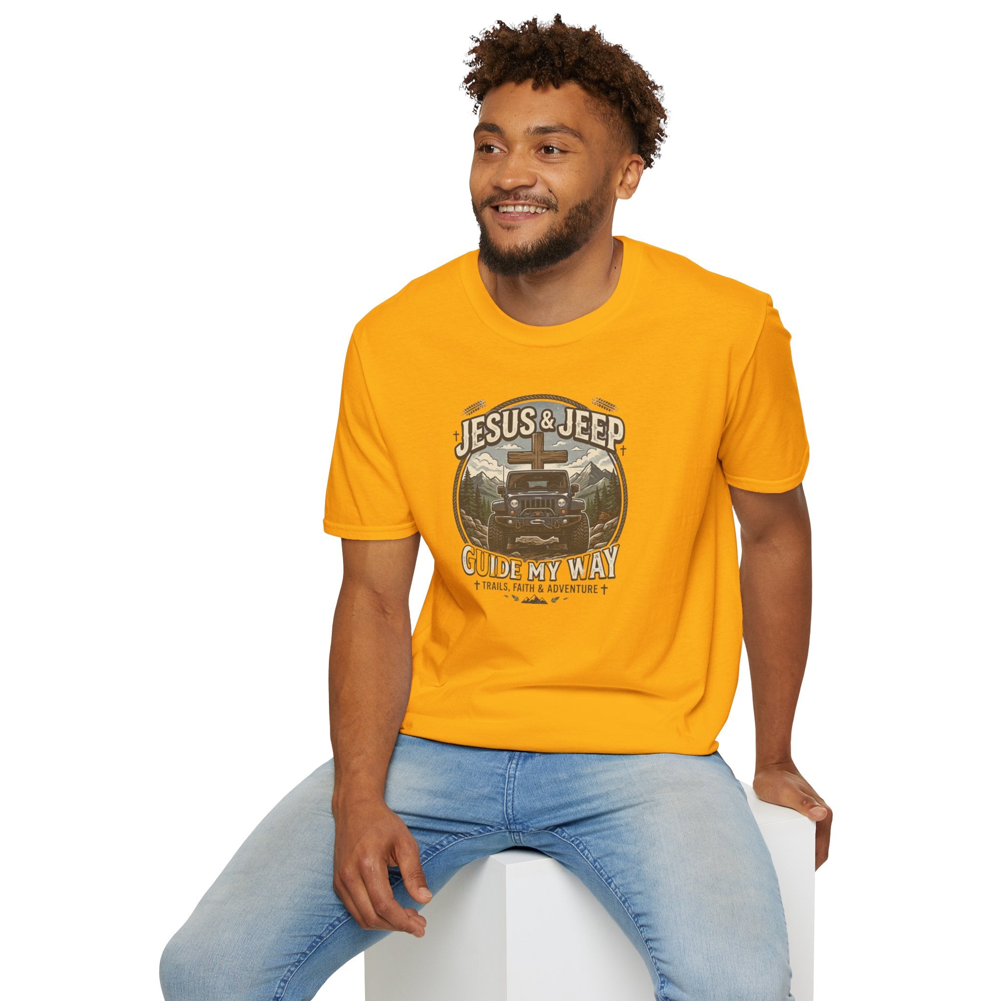Jesus & Jeep T‑Shirt — Christian Off‑Road Faith Tee ("Jesus & Jeep Guide My Way")