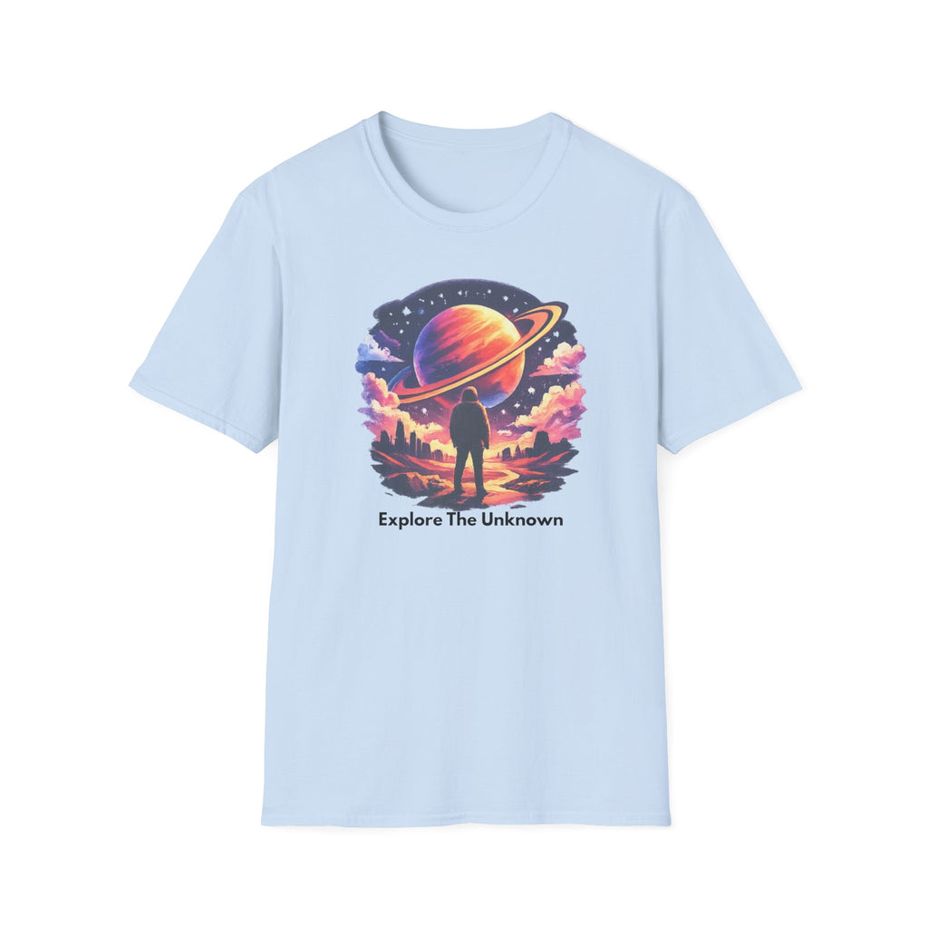 Explore The Unknown T‑Shirt — Cosmic Planet Graphic Tee