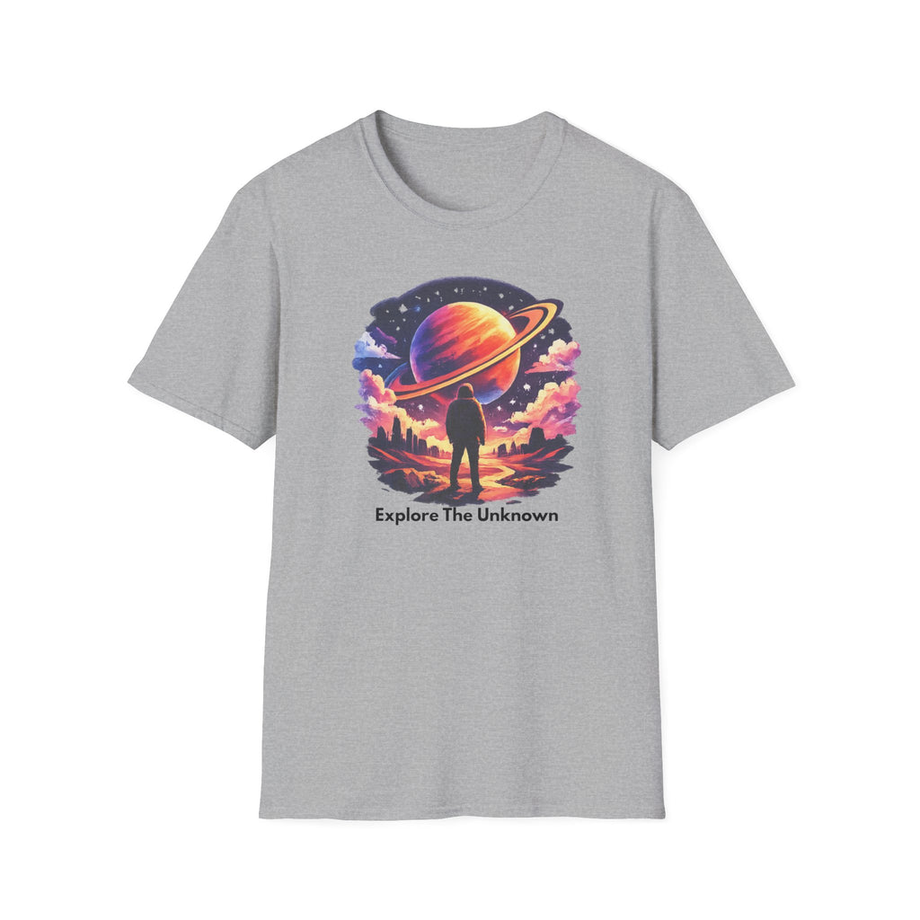 Explore The Unknown T‑Shirt — Cosmic Planet Graphic Tee