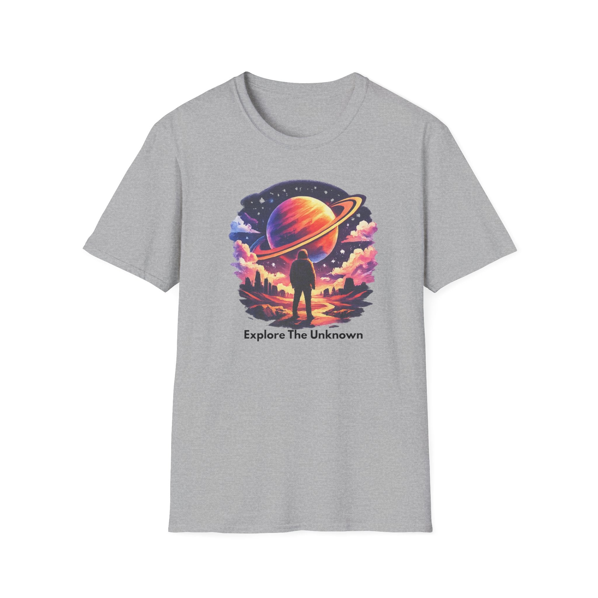 Explore The Unknown T‑Shirt — Cosmic Planet Graphic Tee
