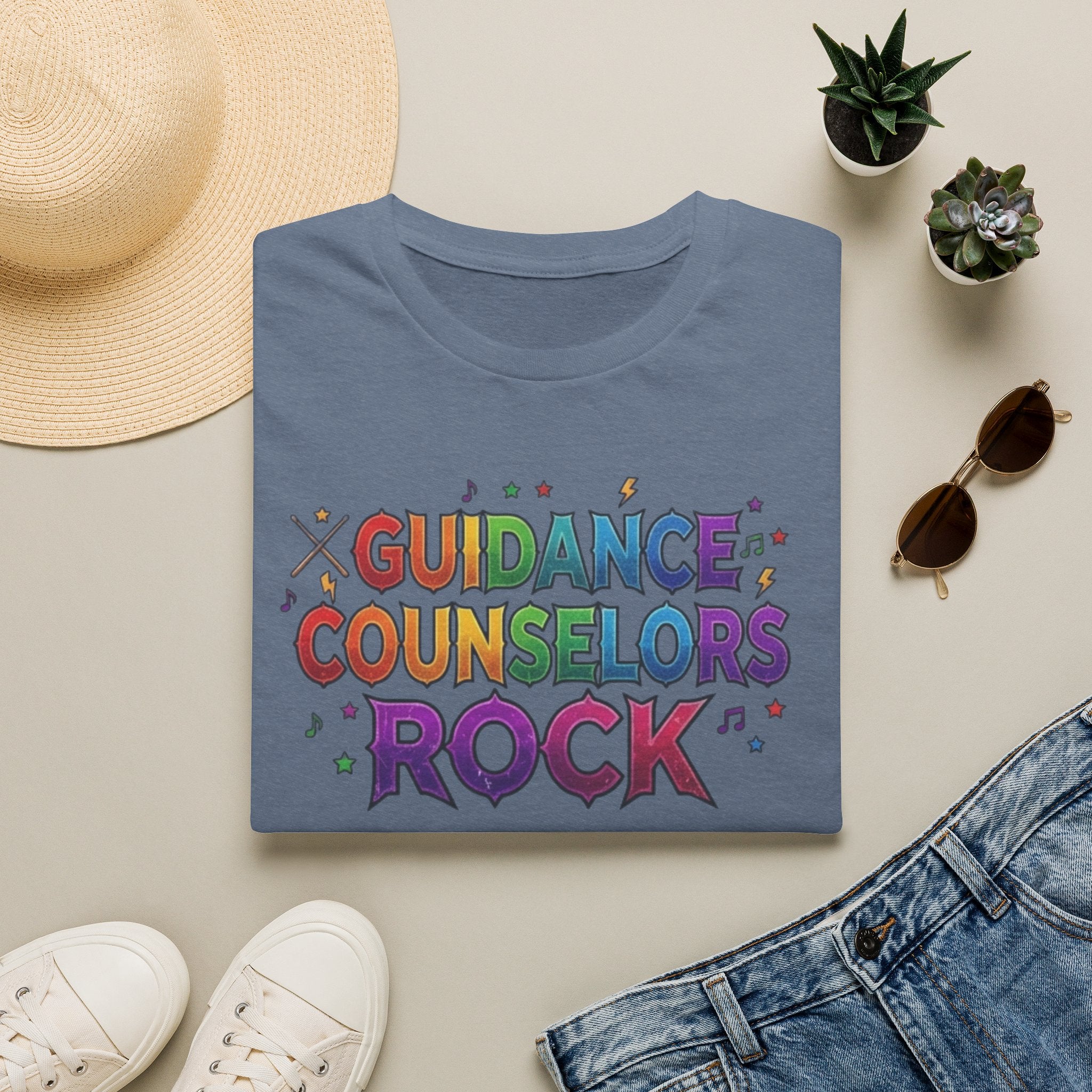 Guidance Counselors Rock T-Shirt — Colorful Retro School Counselor Appreciation Tee