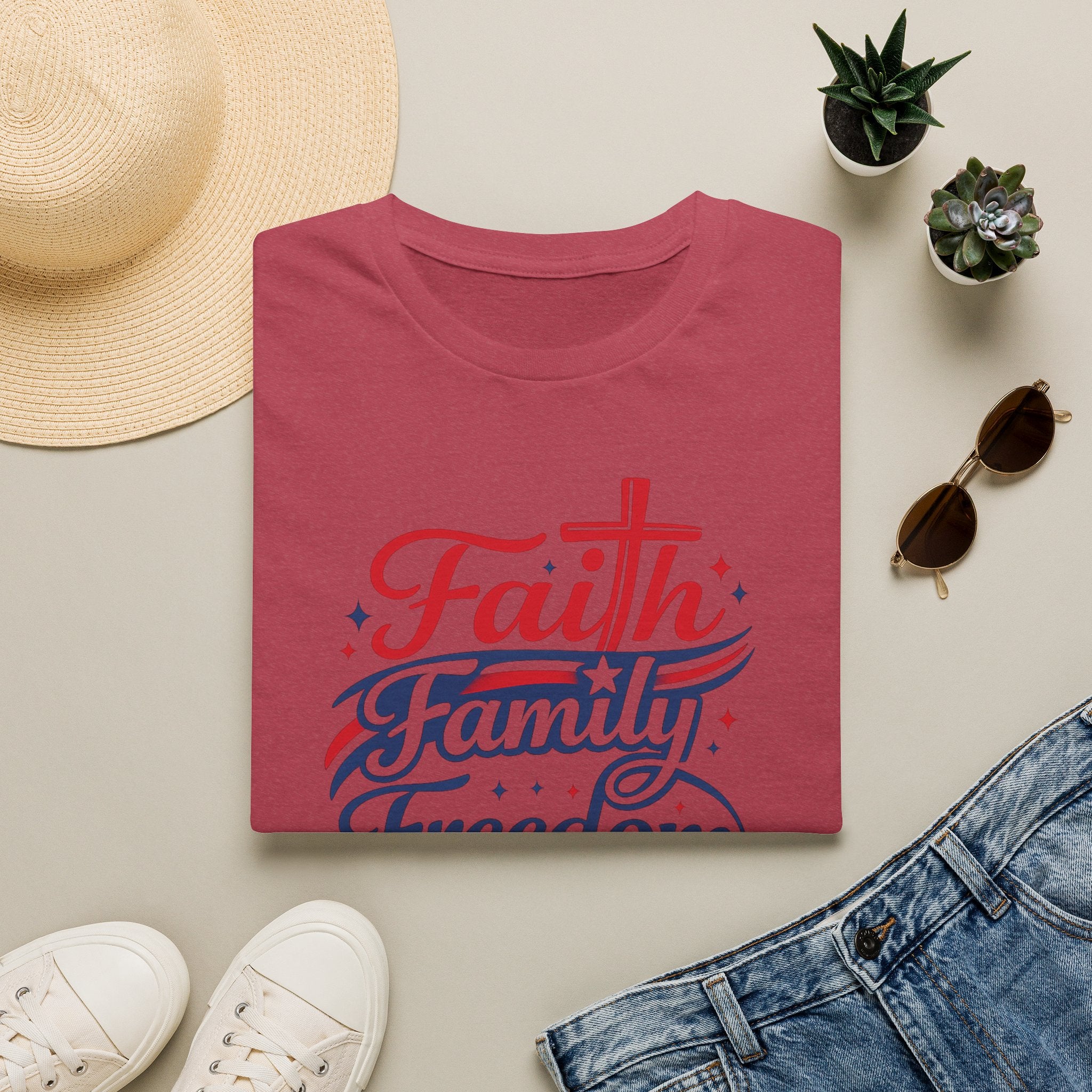 Faith Family Freedom T-Shirt — Patriotic Christian Tee