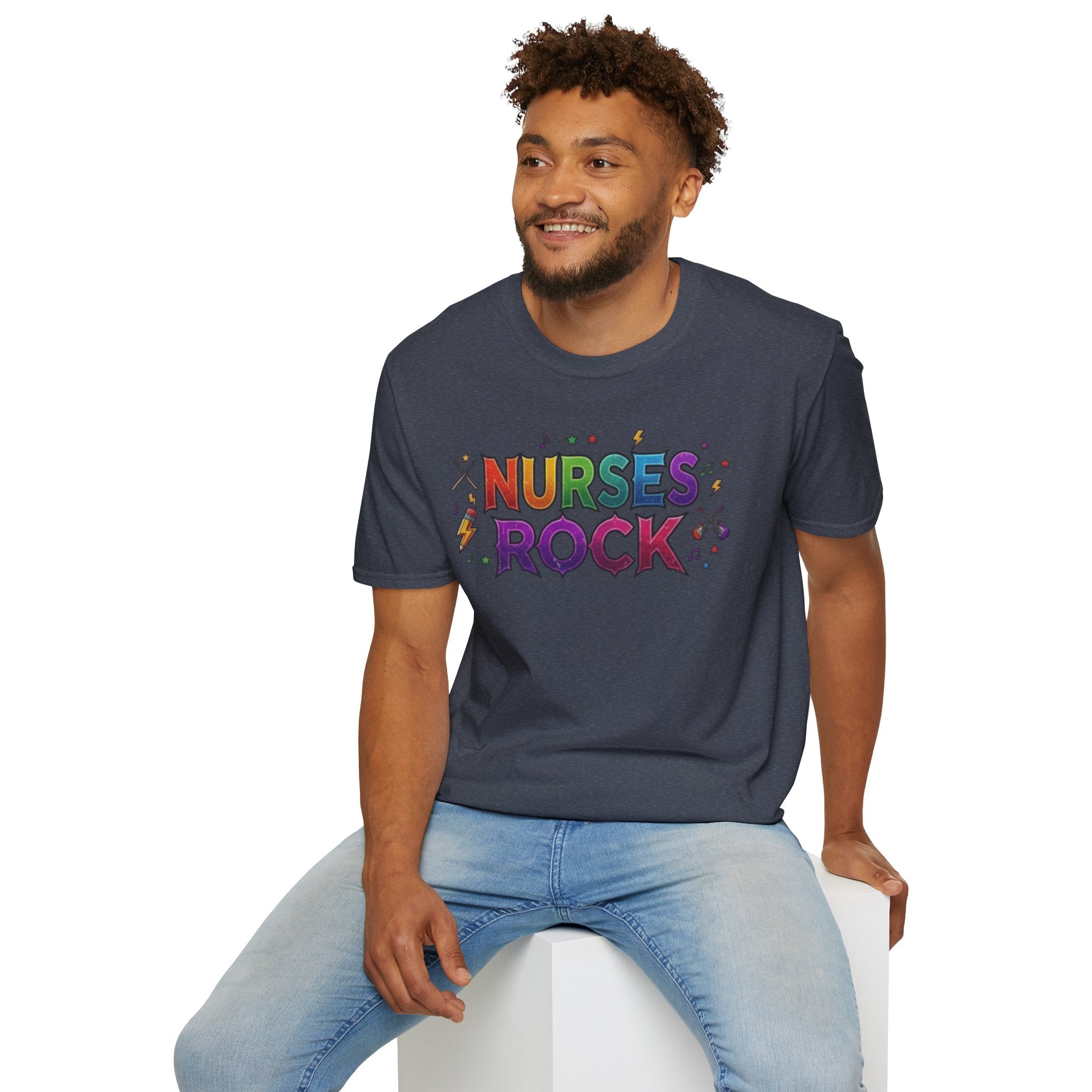 Nurses Rock T-Shirt — Colorful Retro Graphic Tee for Nurses