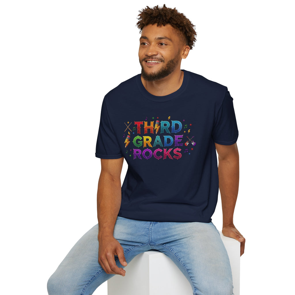Third Grade Rocks T-Shirt — Colorful School Teacher & Student Tee