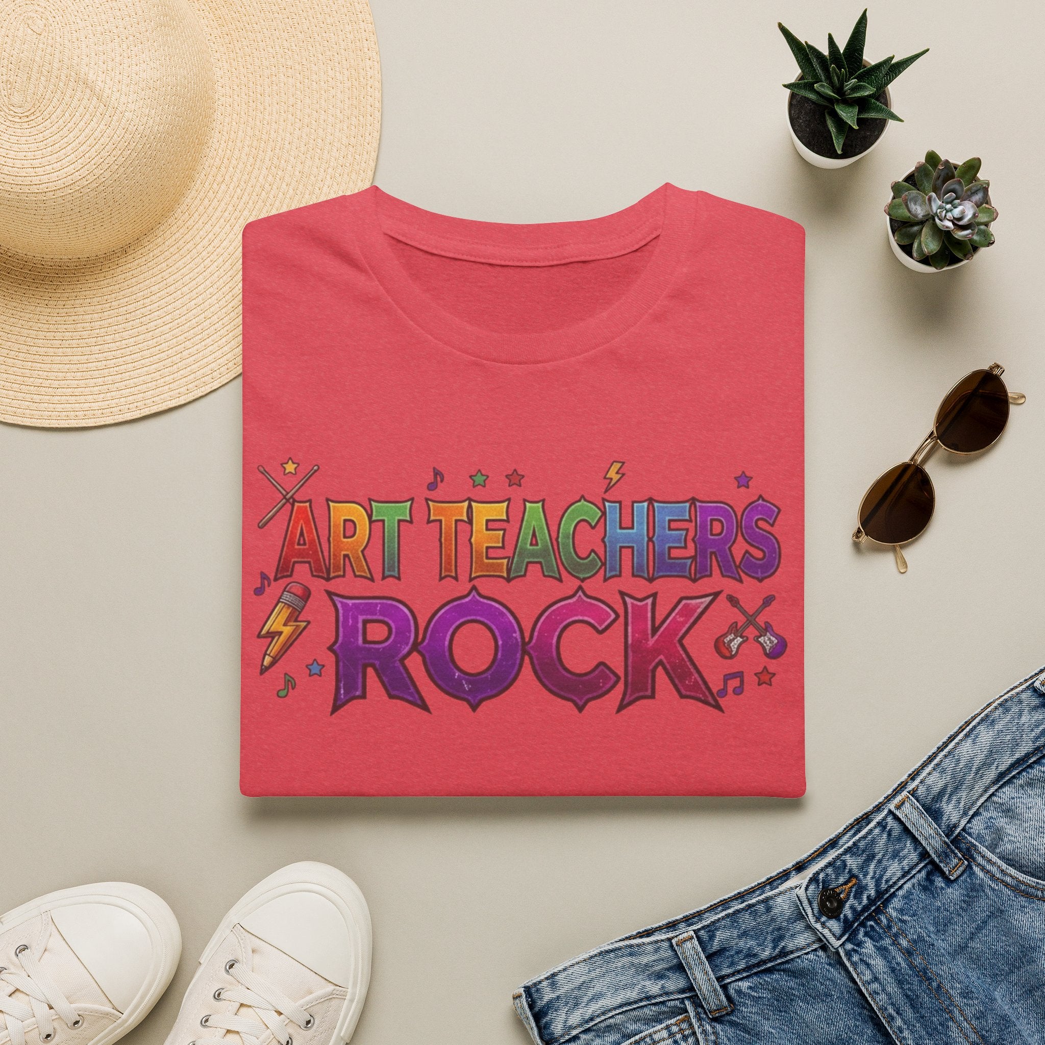 Art Teachers Rock T-Shirt — Colorful Music & Art Teacher Gift