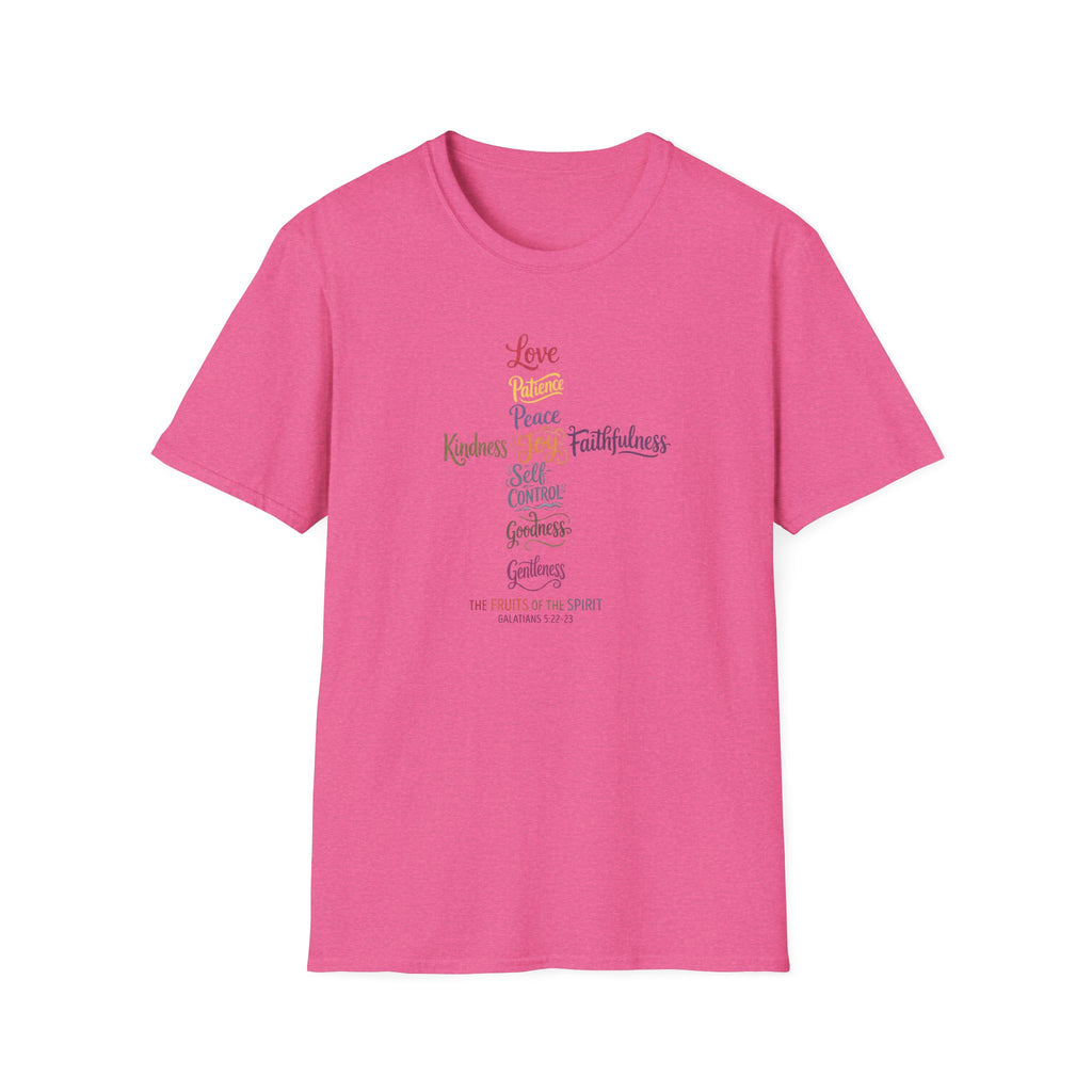 Christian Cross Word Art T-Shirt — Fruits of the Spirit Faith Tee