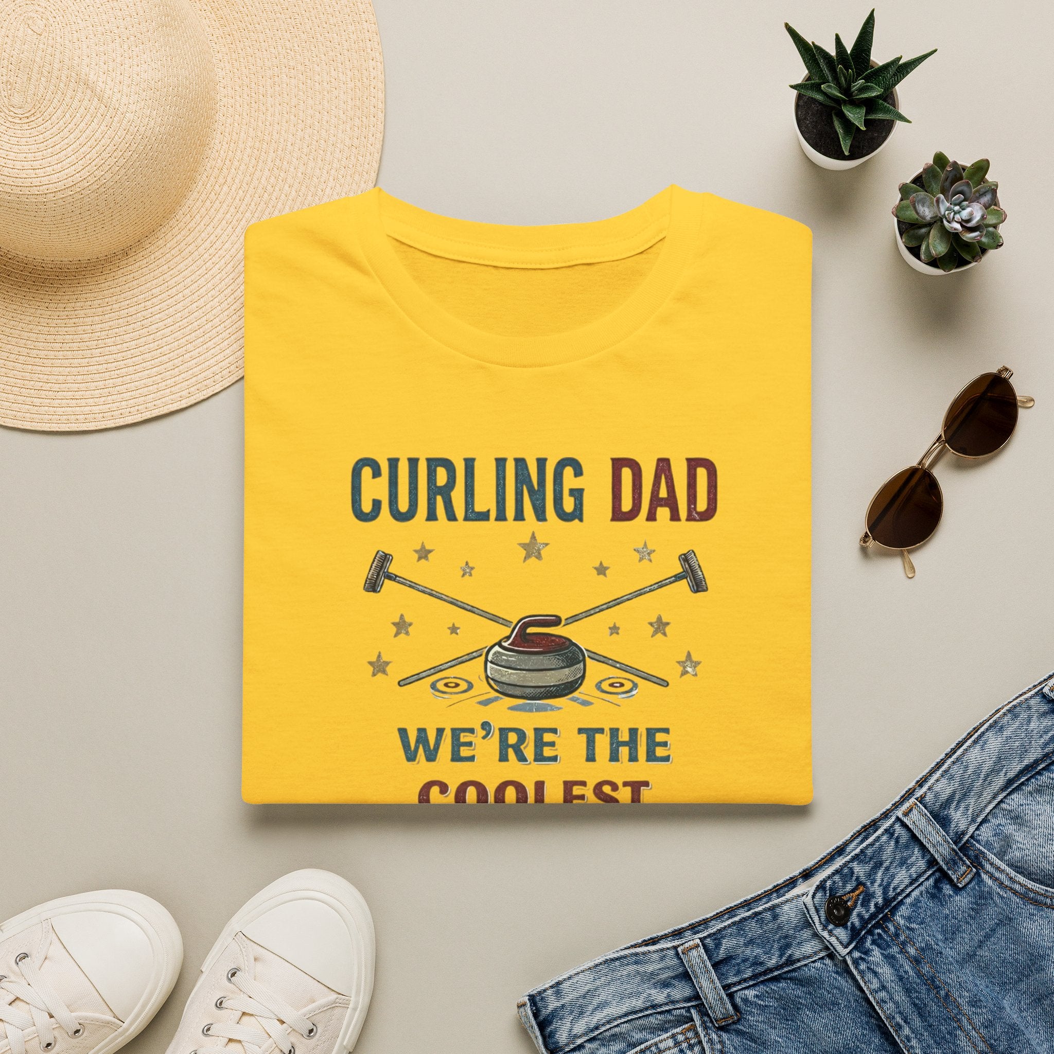 Curling Dad T-Shirt — "We're the Coolest" Retro Curling Family Tee