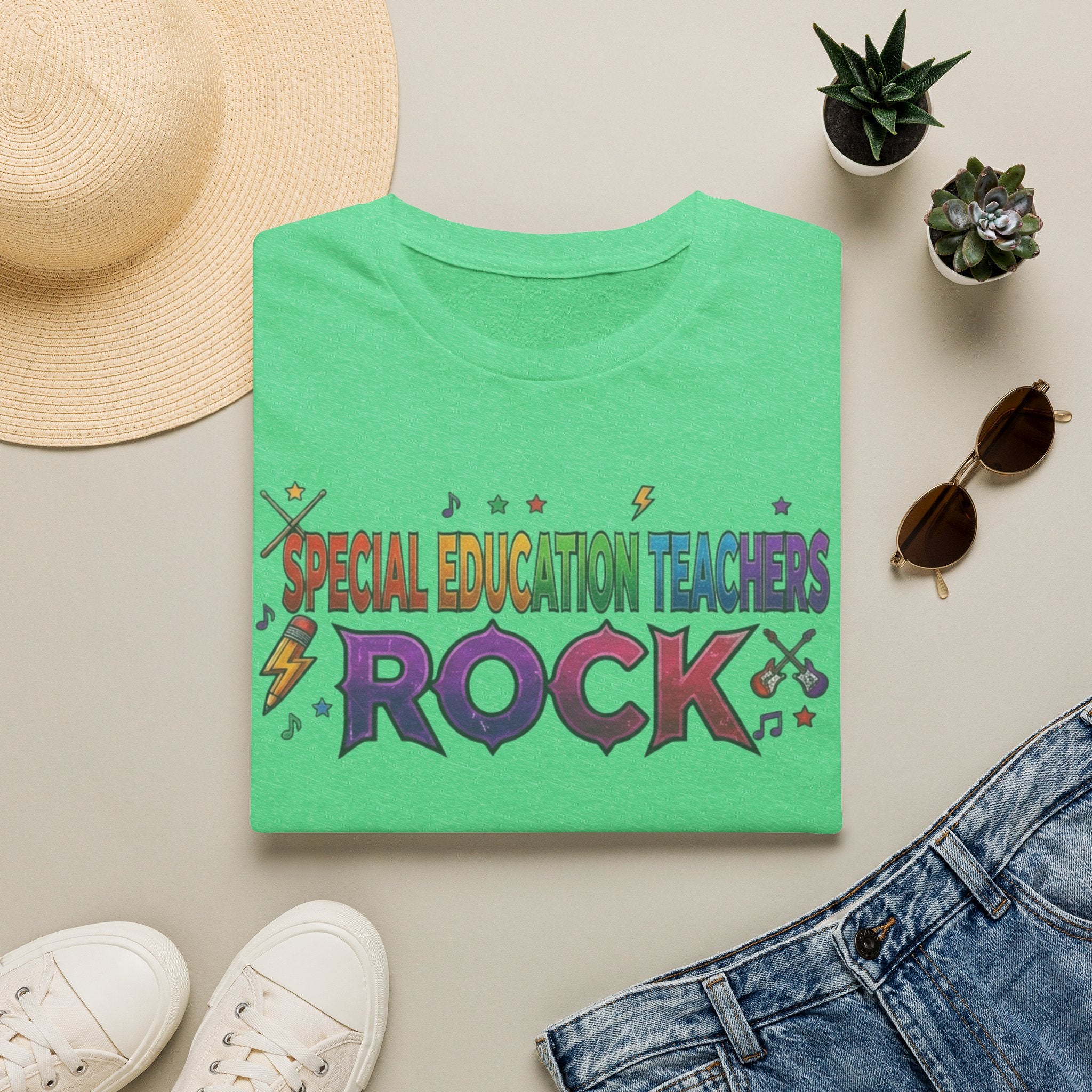 Special Education Teachers Rock T-Shirt — Colorful Teacher Appreciation Tee