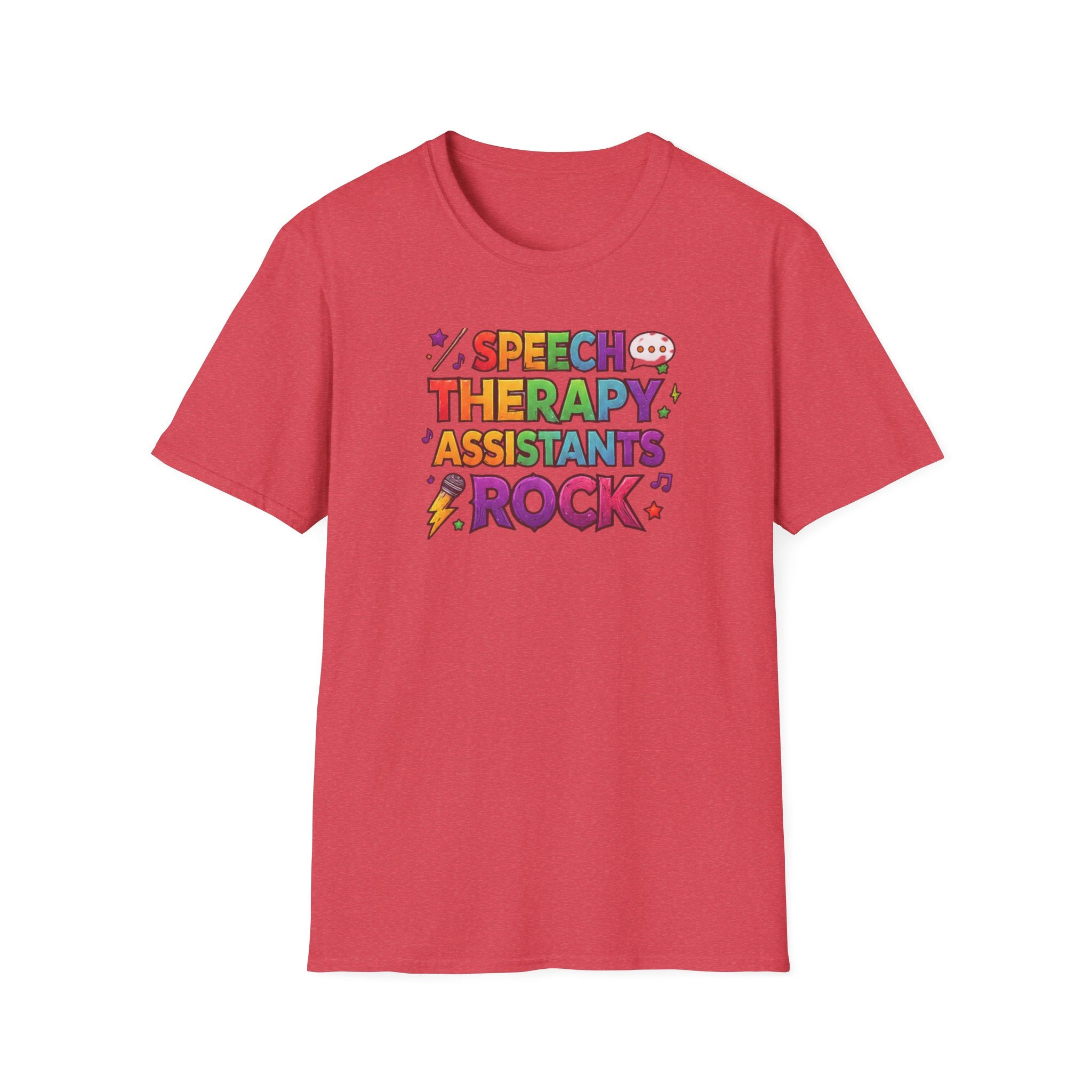 Speech Therapy Assistants Rock T-Shirt — Colorful Retro Pride Tee for SLP Assistants