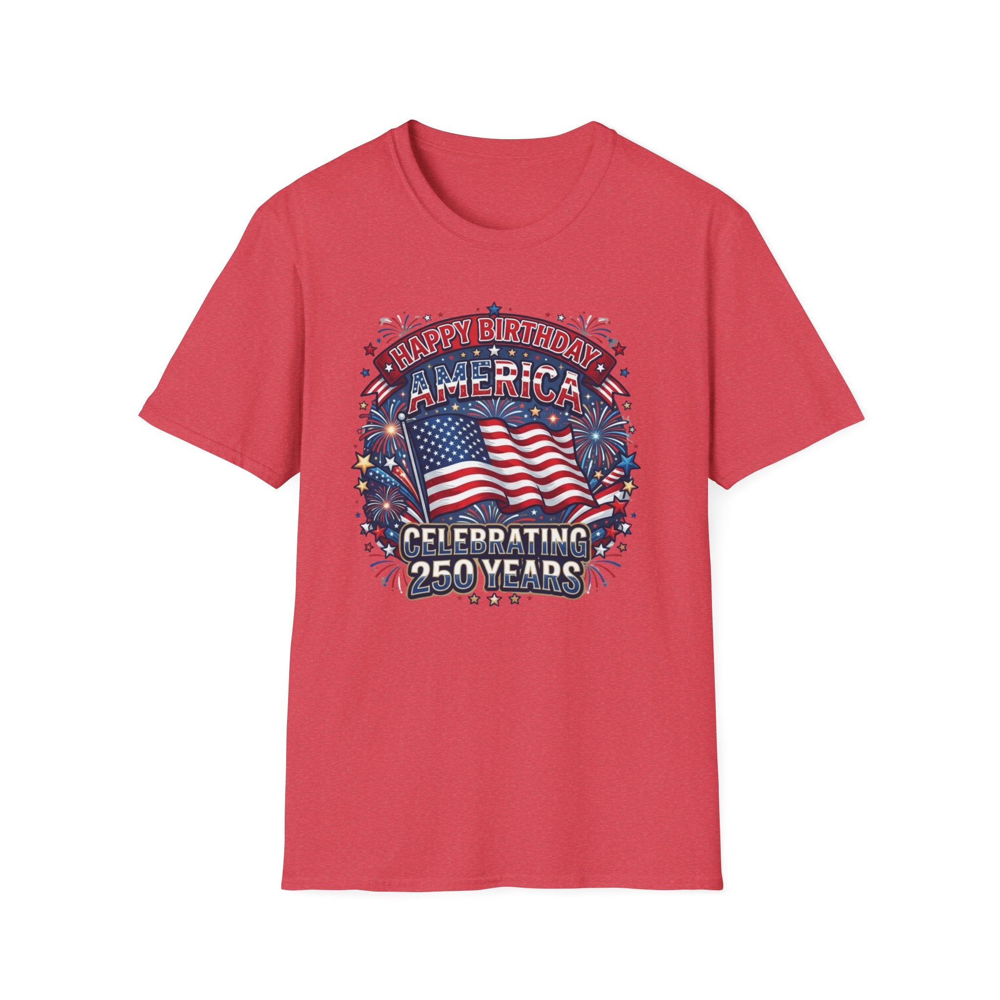 T-Shirt — "Happy Birthday America" Patriotic Flag Tee for 4th of July