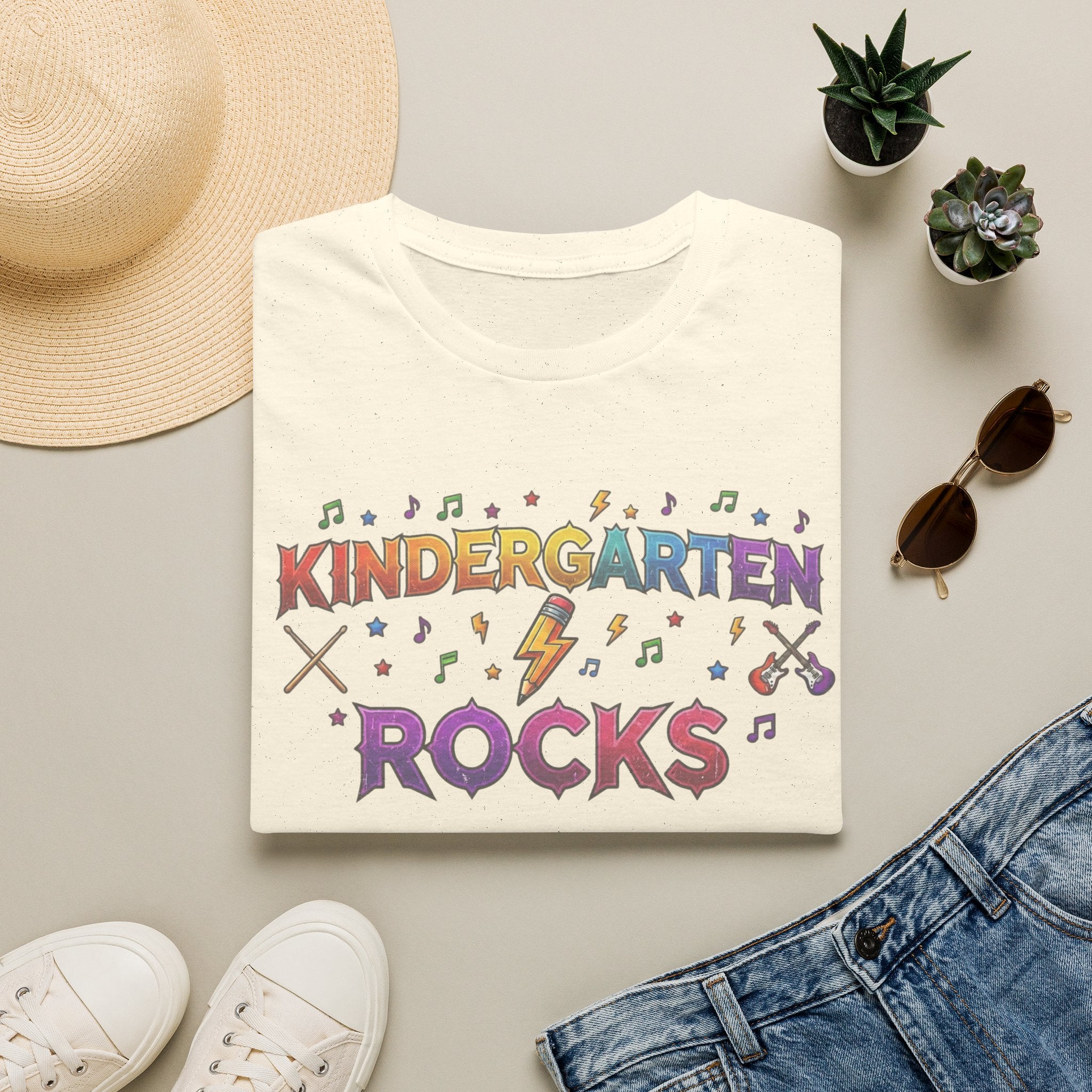 Kindergarten Rocks T-Shirt — Cute Colorful Back-to-School Tee for Teachers & Students