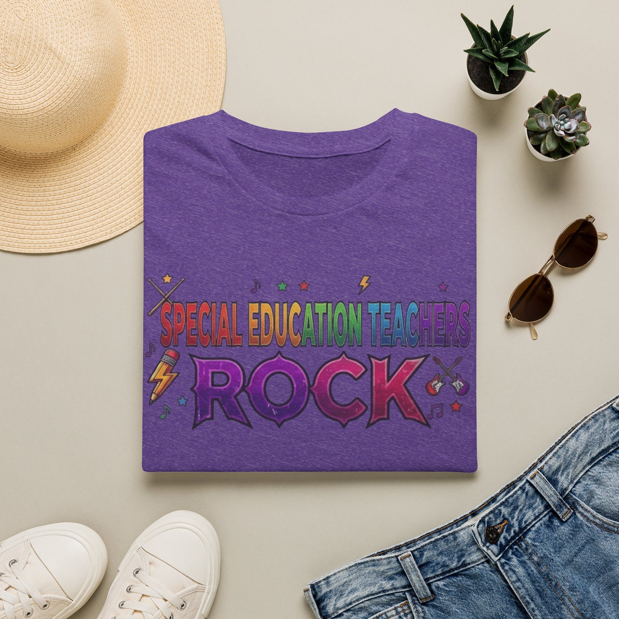 Special Education Teachers Rock T-Shirt — Colorful Teacher Appreciation Tee