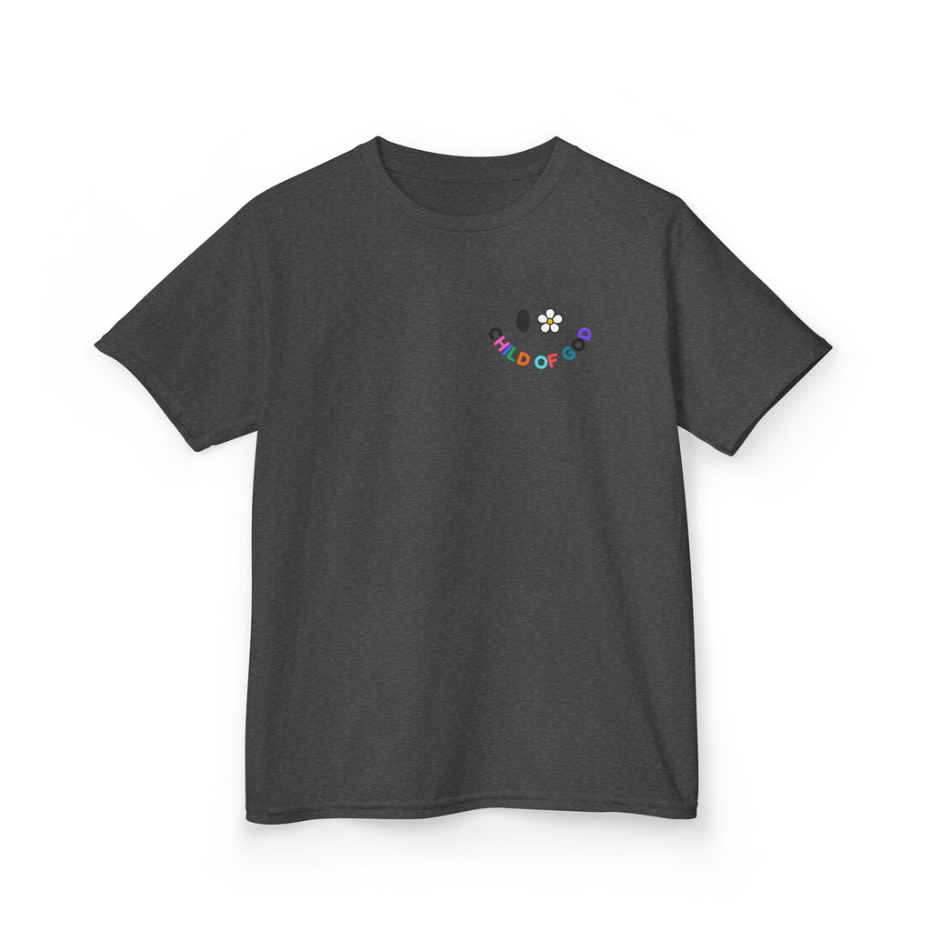 Child of God Kids Tee — Floral Daisy Christian T‑Shirt for Girls & Boys