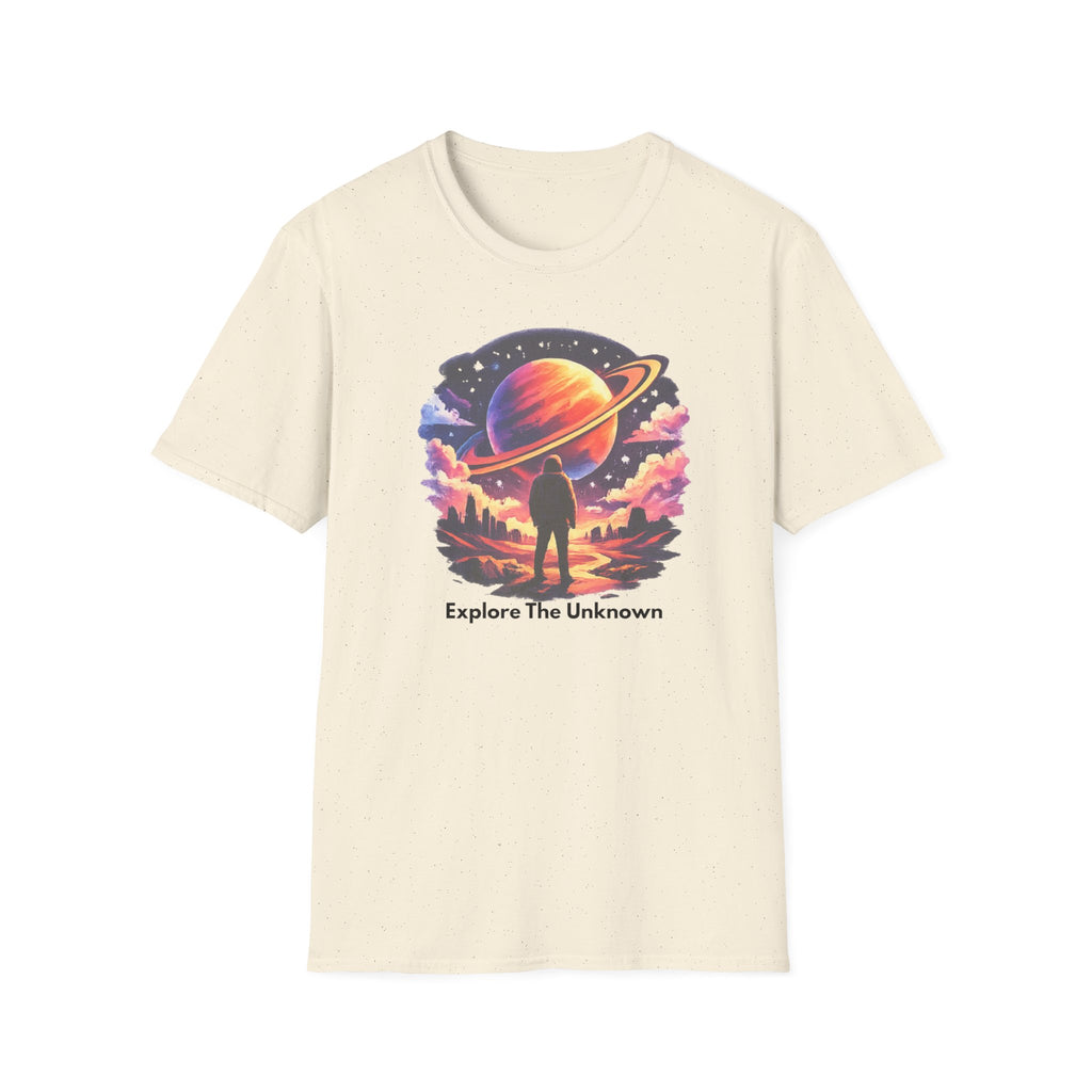 Explore The Unknown T‑Shirt — Cosmic Planet Graphic Tee