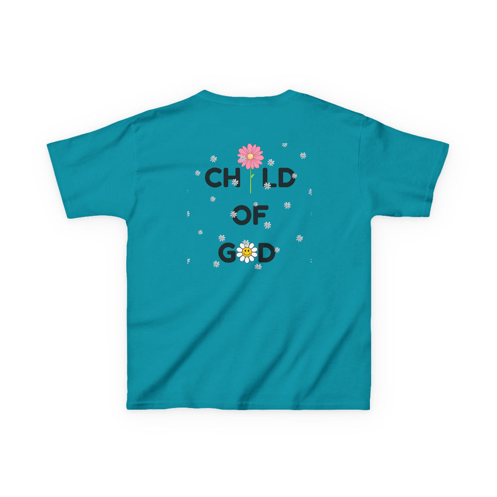Child of God Kids Tee — Floral Daisy Christian T‑Shirt for Girls & Boys
