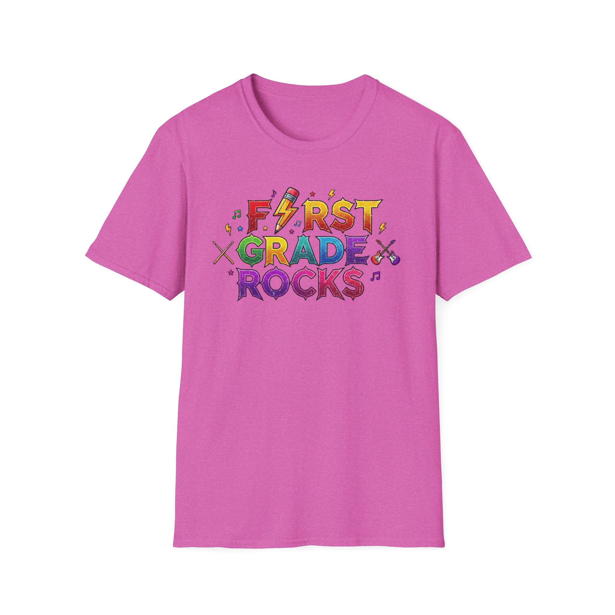 First Grade Rocks T-Shirt — Colorful Back-to-School Tee for Teachers & Students