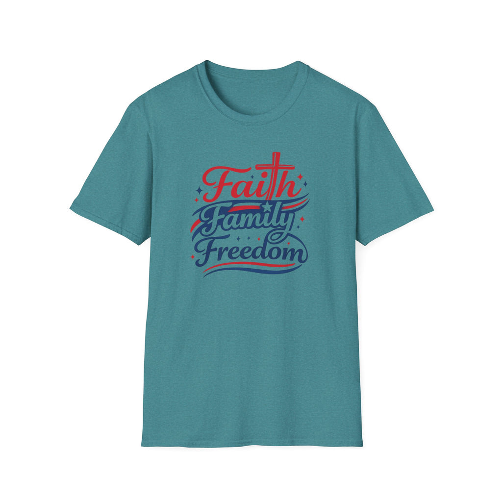Faith Family Freedom T-Shirt — Patriotic Christian Tee