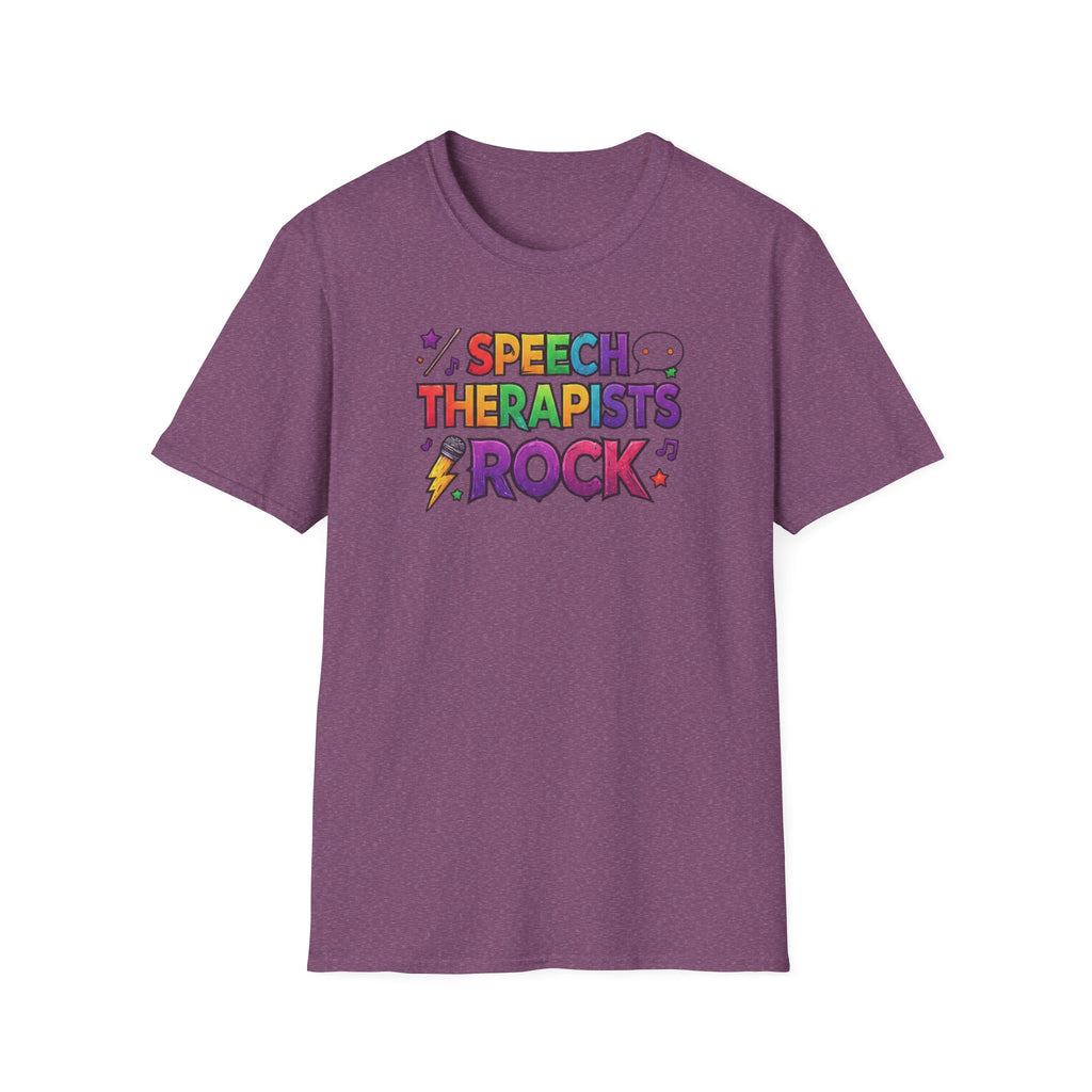 Speech Therapists Rock T-Shirt — Colorful Retro Graphic Tee for SLPs