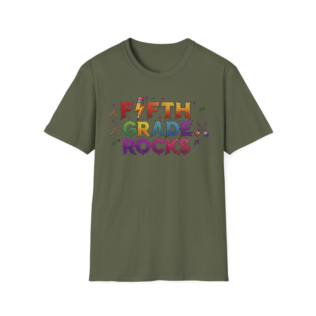 Fifth Grade Rocks T-Shirt — Colorful Back-to-School Teacher & Student Tee