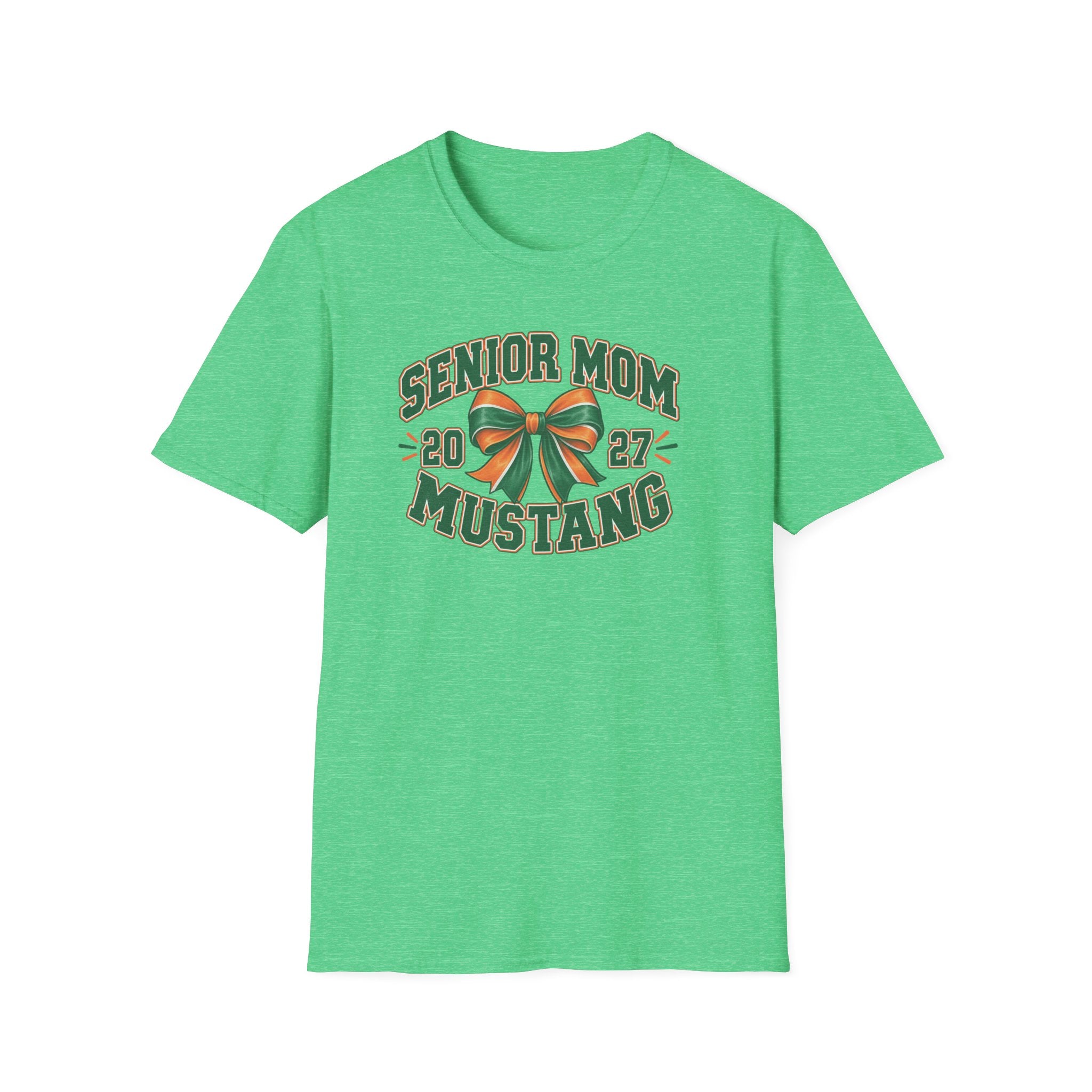 Senior Mom 2027 Mustang T-Shirt — Graduation Cheer Mom Shirt