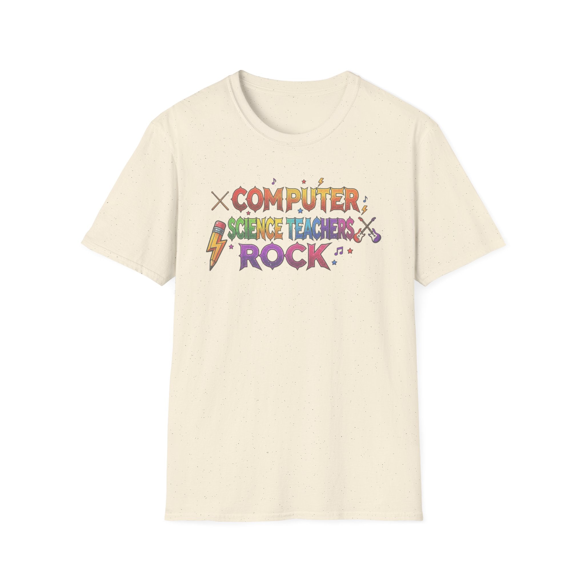 Computer Science Teachers Rock T-Shirt — Colorful Retro Teacher Appreciation Tee
