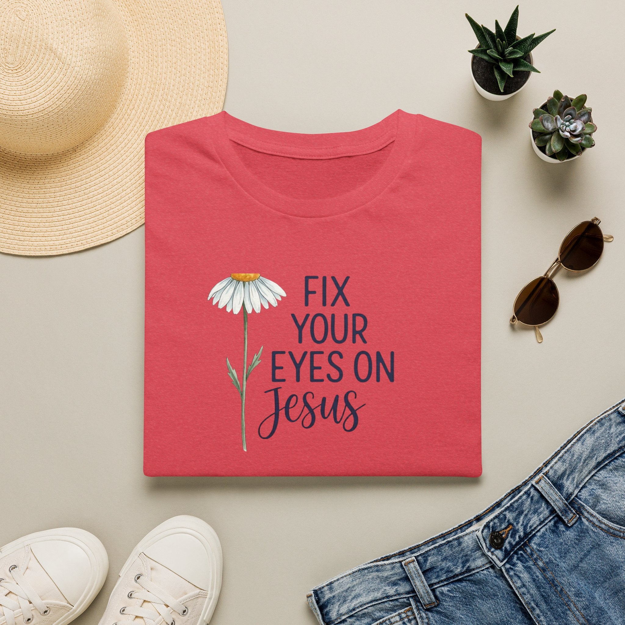 “Fix Your Eyes on Jesus” Daisy Christian Tee
