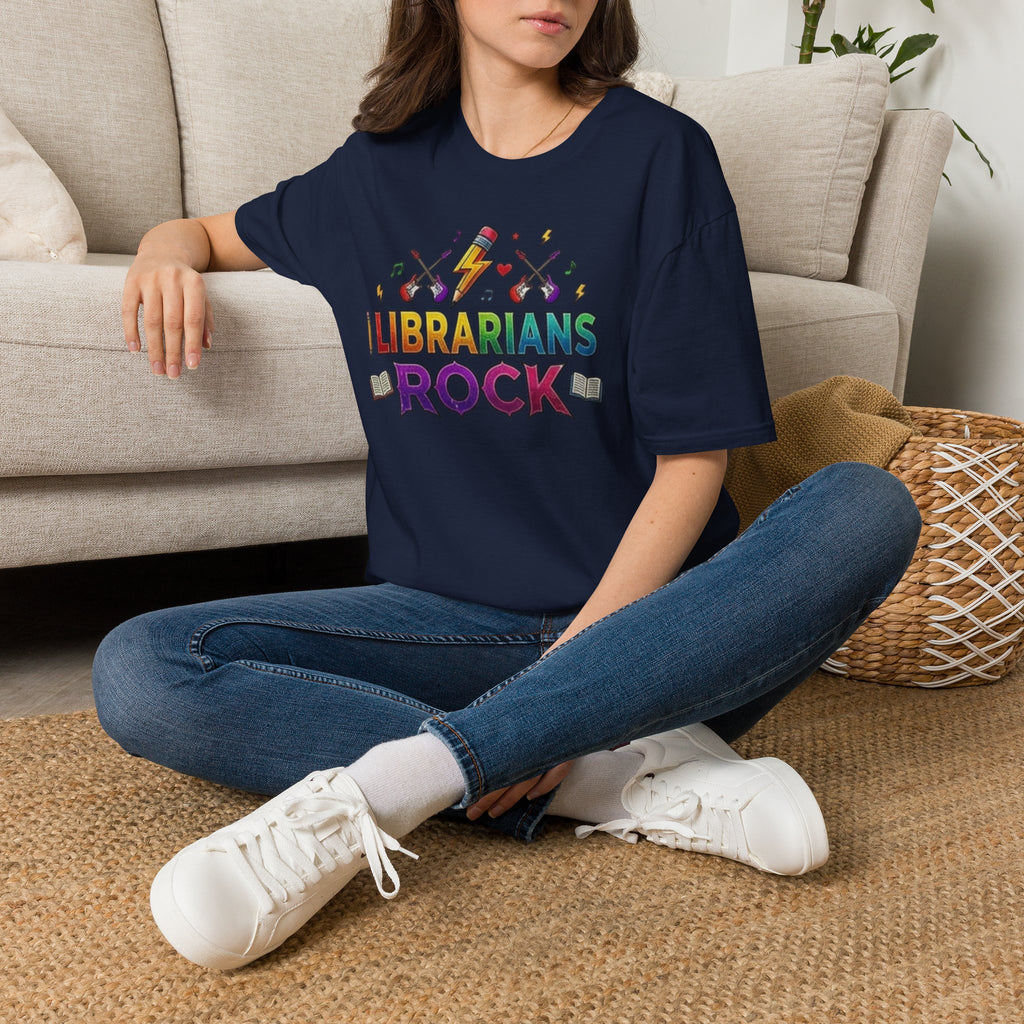 Librarians Rock T-Shirt — Colorful Music & Books Design