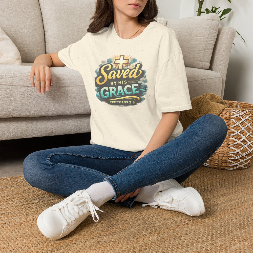 T-Shirt — "Saved by His Grace" Christian Faith Tee