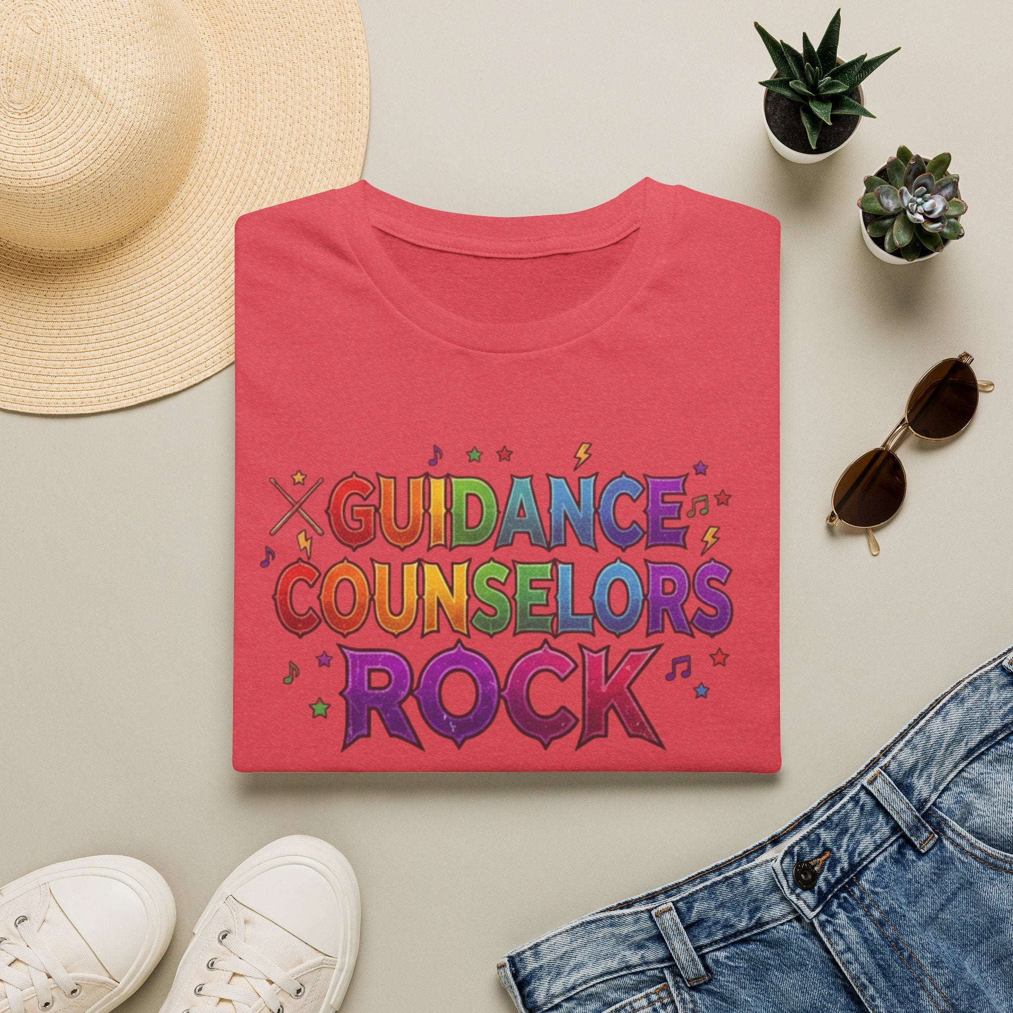 Guidance Counselors Rock T-Shirt — Colorful Retro School Counselor Appreciation Tee
