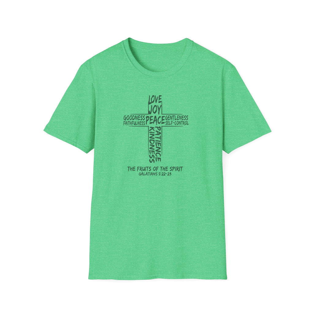 Faith Cross T-Shirt — 'Fruit of the Spirit' Typography Tee (Love, Joy, Peace)