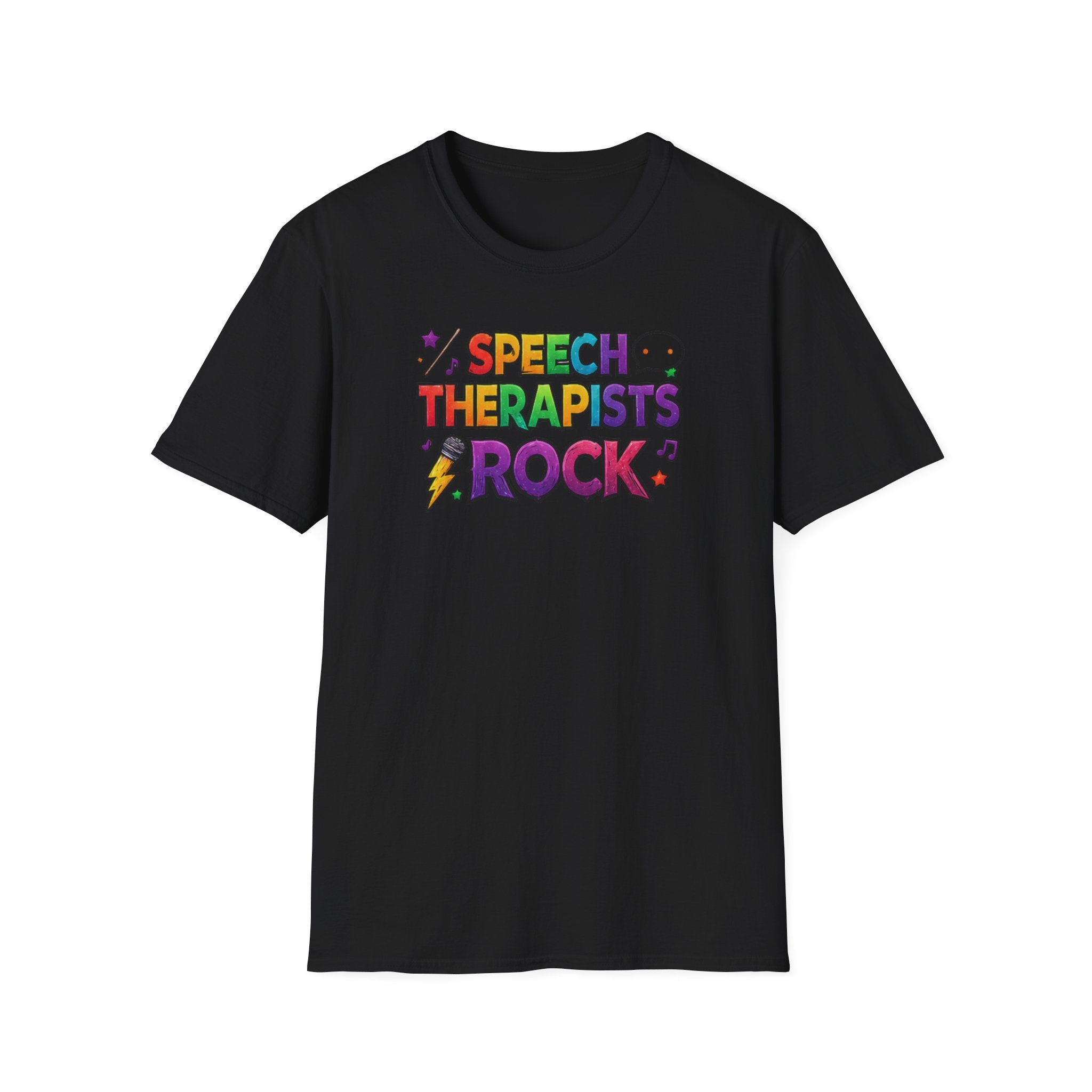 Speech Therapists Rock T-Shirt — Colorful Retro Graphic Tee for SLPs