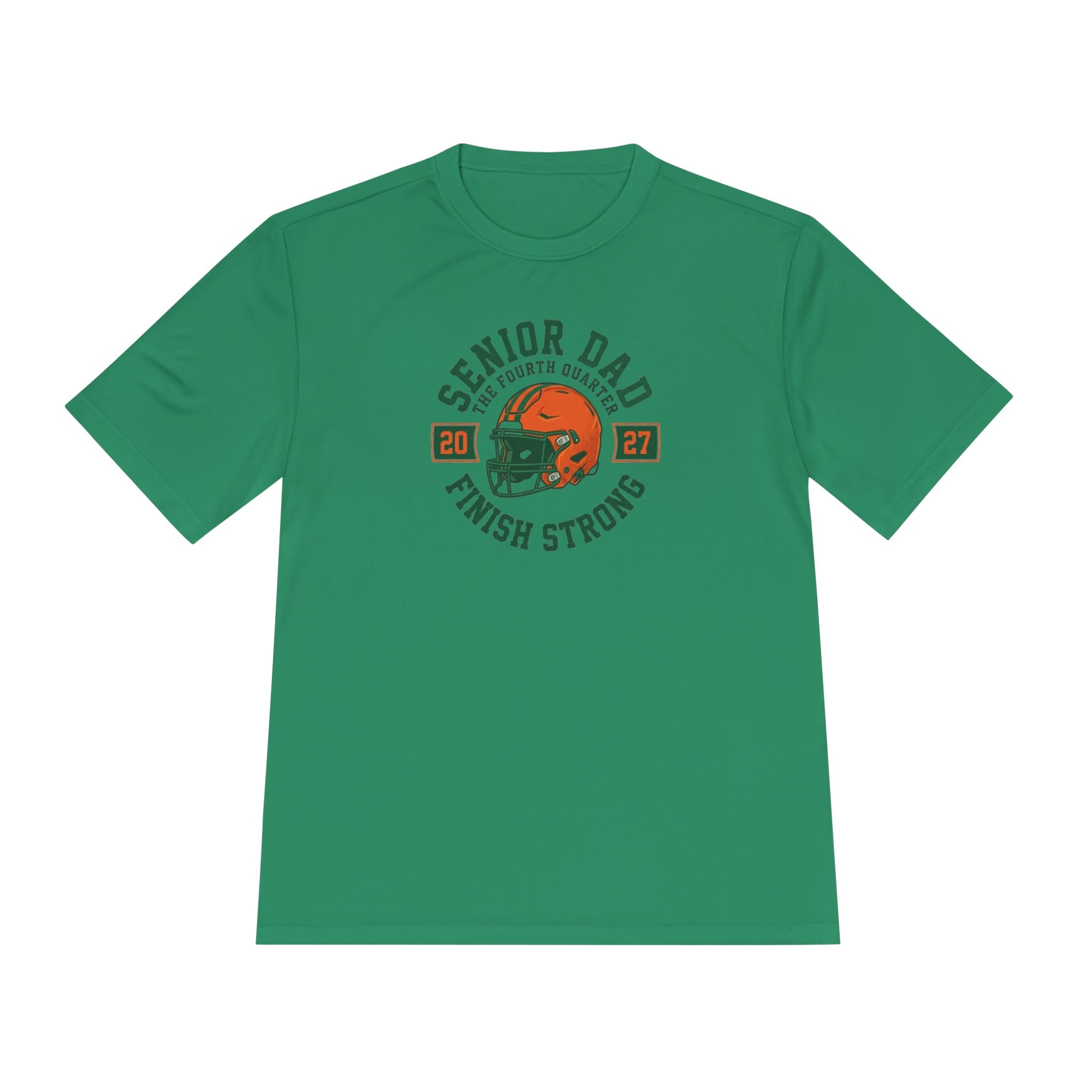 Senior Dad Tee "Finish Strong" – Football Dad Moisture-Wicking Shirt