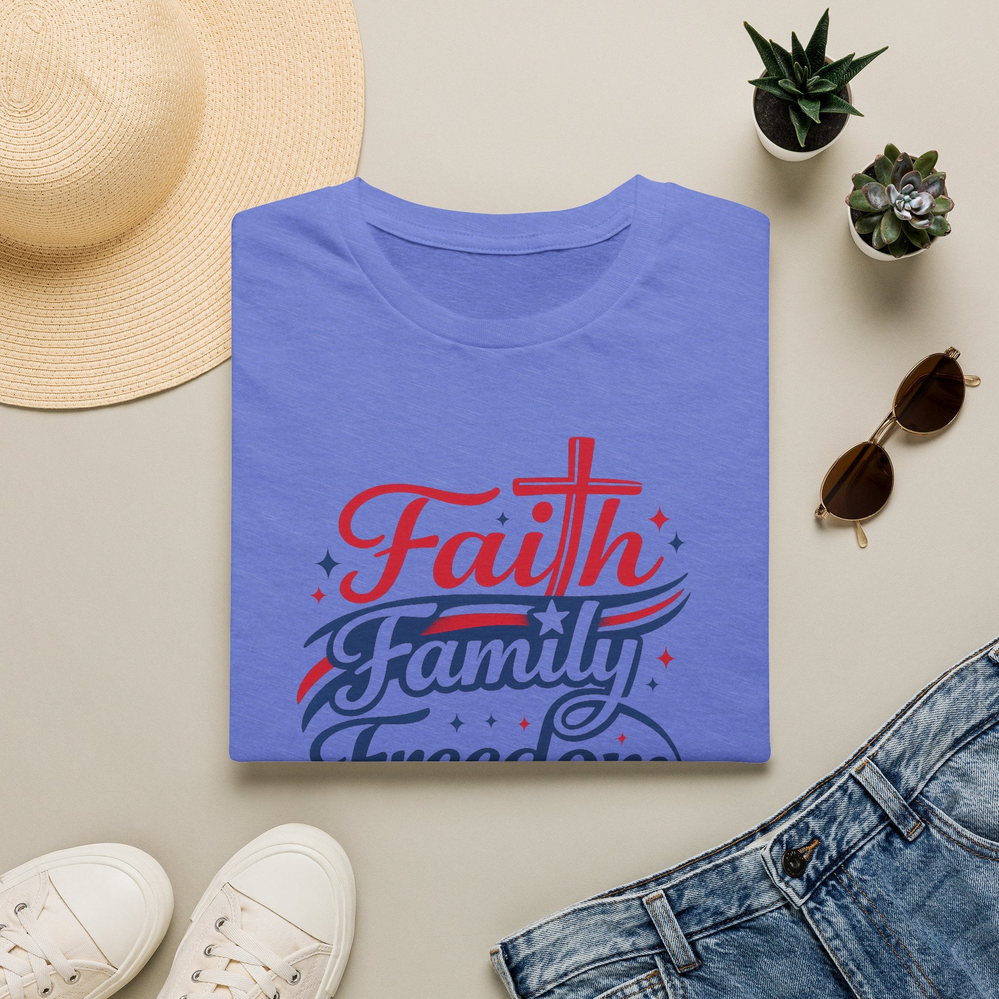 Faith Family Freedom T-Shirt — Patriotic Christian Tee