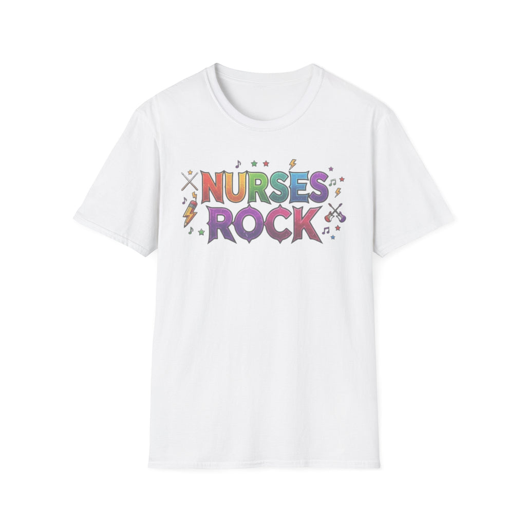 Nurses Rock T-Shirt — Colorful Retro Graphic Tee for Nurses