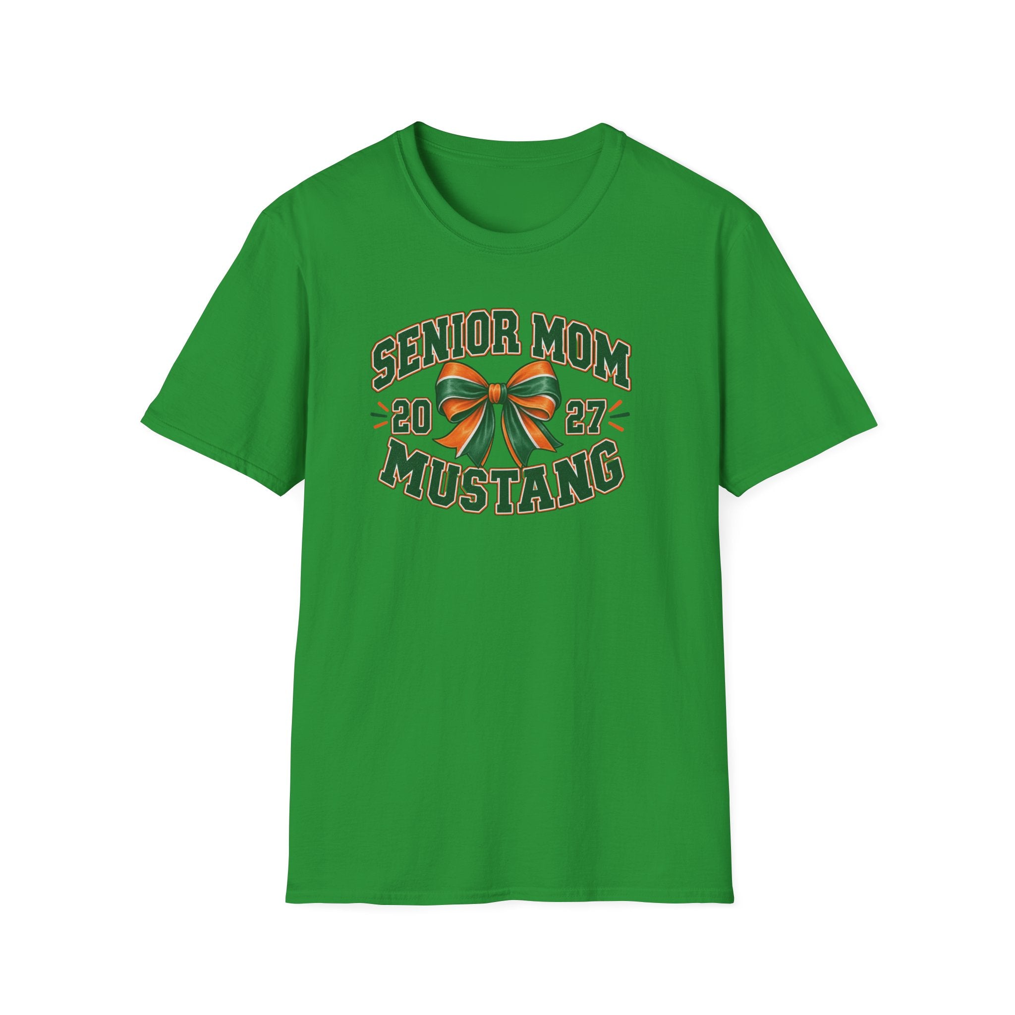 Senior Mom 2027 Mustang T-Shirt — Graduation Cheer Mom Shirt