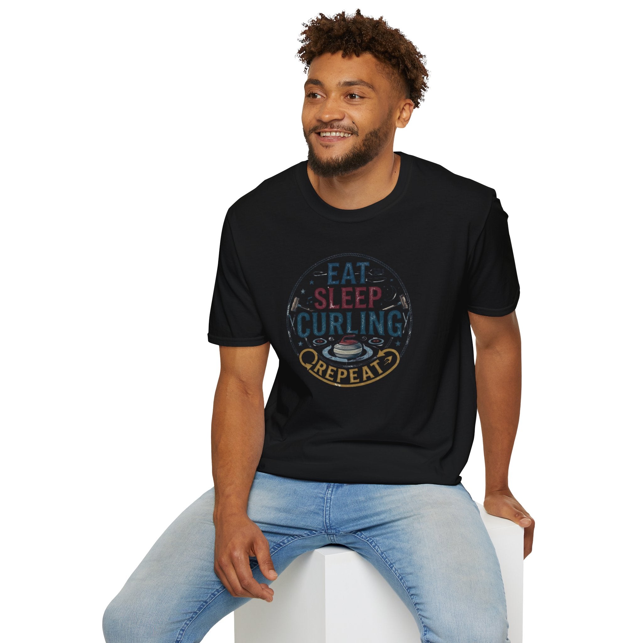 Eat Sleep Curling T-Shirt — Funny Curling Shirt for Players & Fans