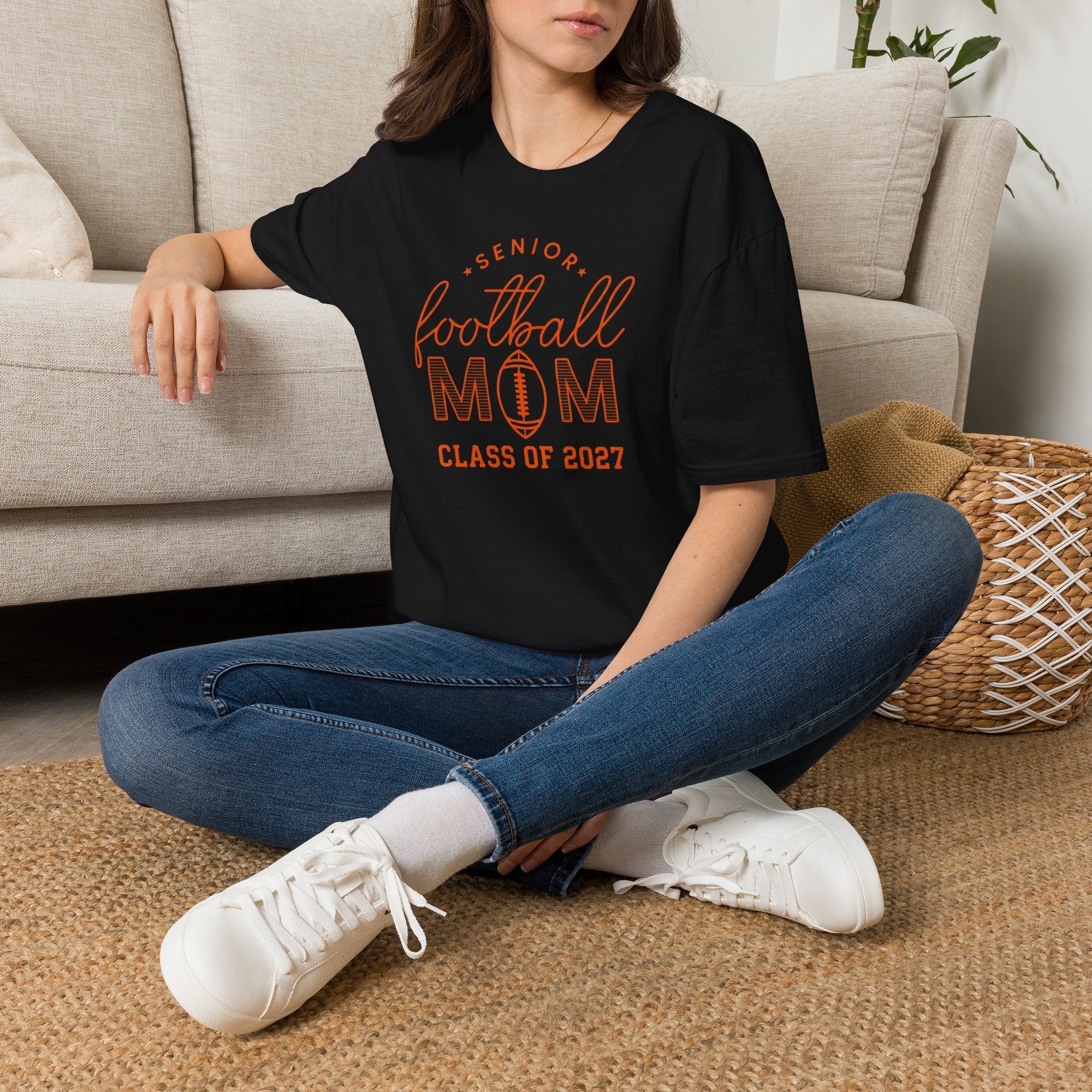 Senior Football Mom T‑Shirt — Class of 2027 Football Mom Tee