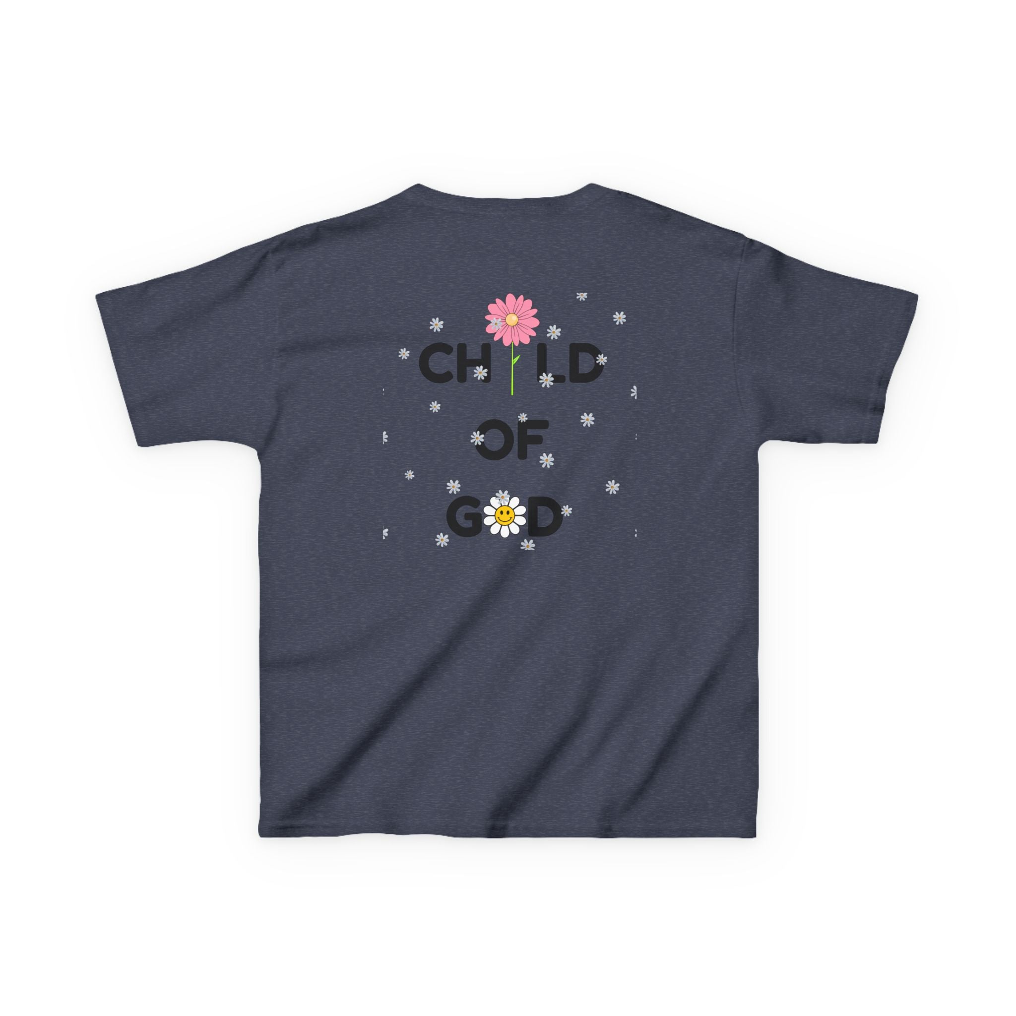 Child of God Kids Tee — Floral Daisy Christian T‑Shirt for Girls & Boys