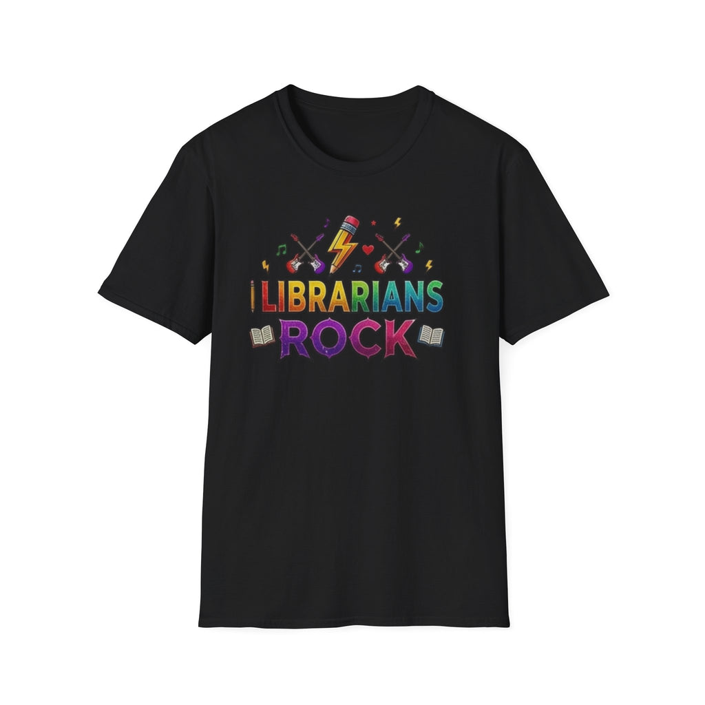 Librarians Rock T-Shirt — Colorful Music & Books Design