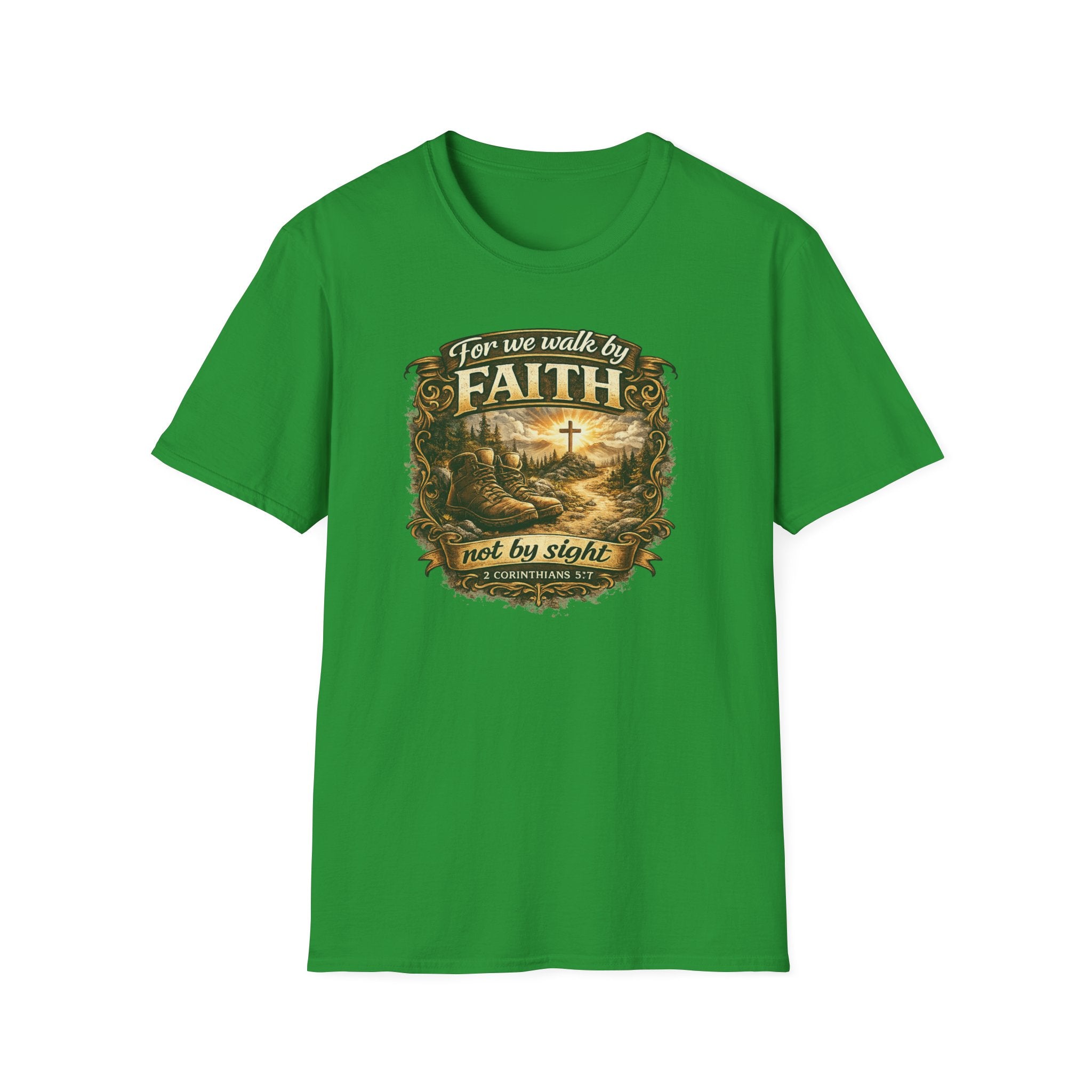 For We Walk By Faith Not By Sight Christian Tee
