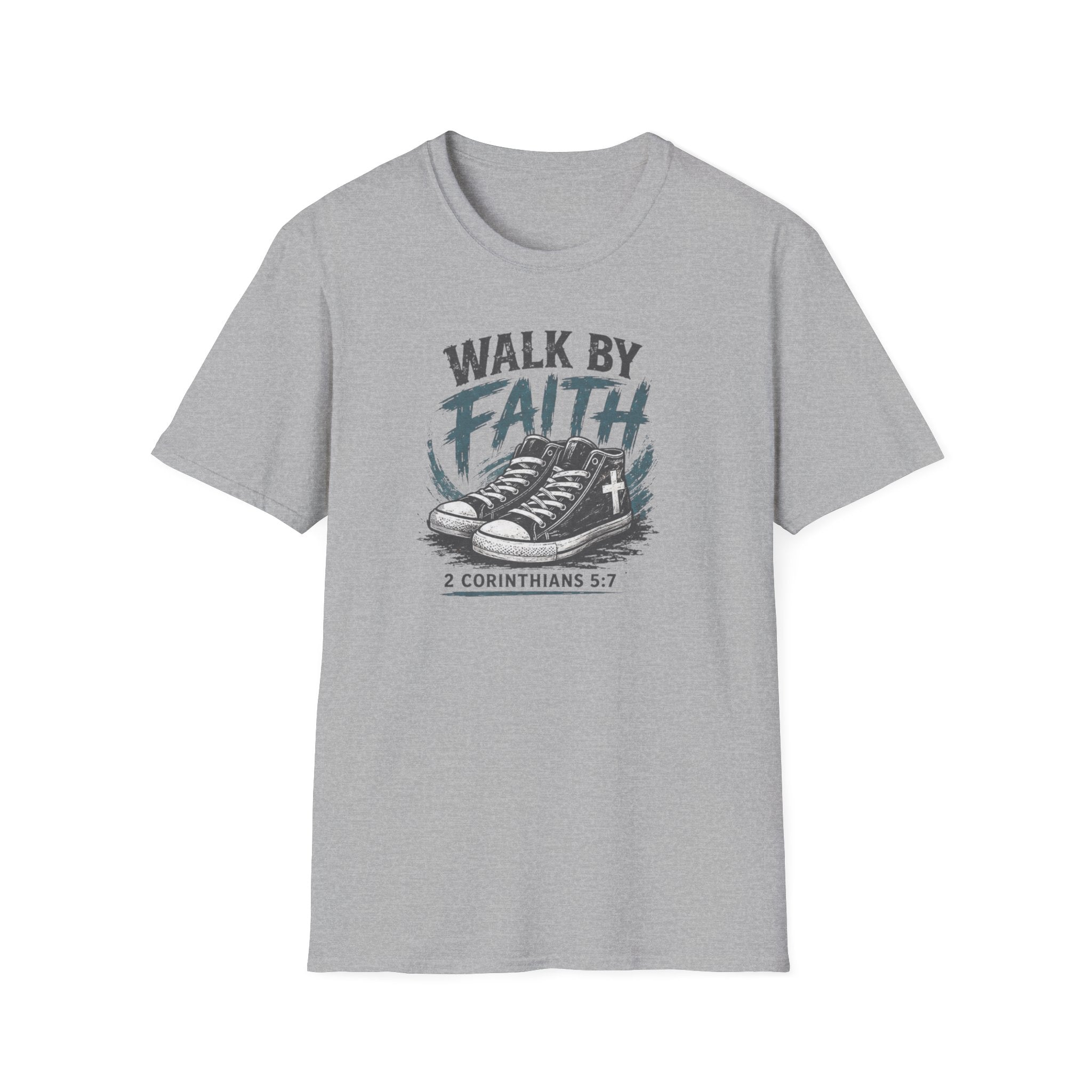 Walk by Faith T-Shirt — Christian Faith Graphic Tee (2 Corinthians 5:7)