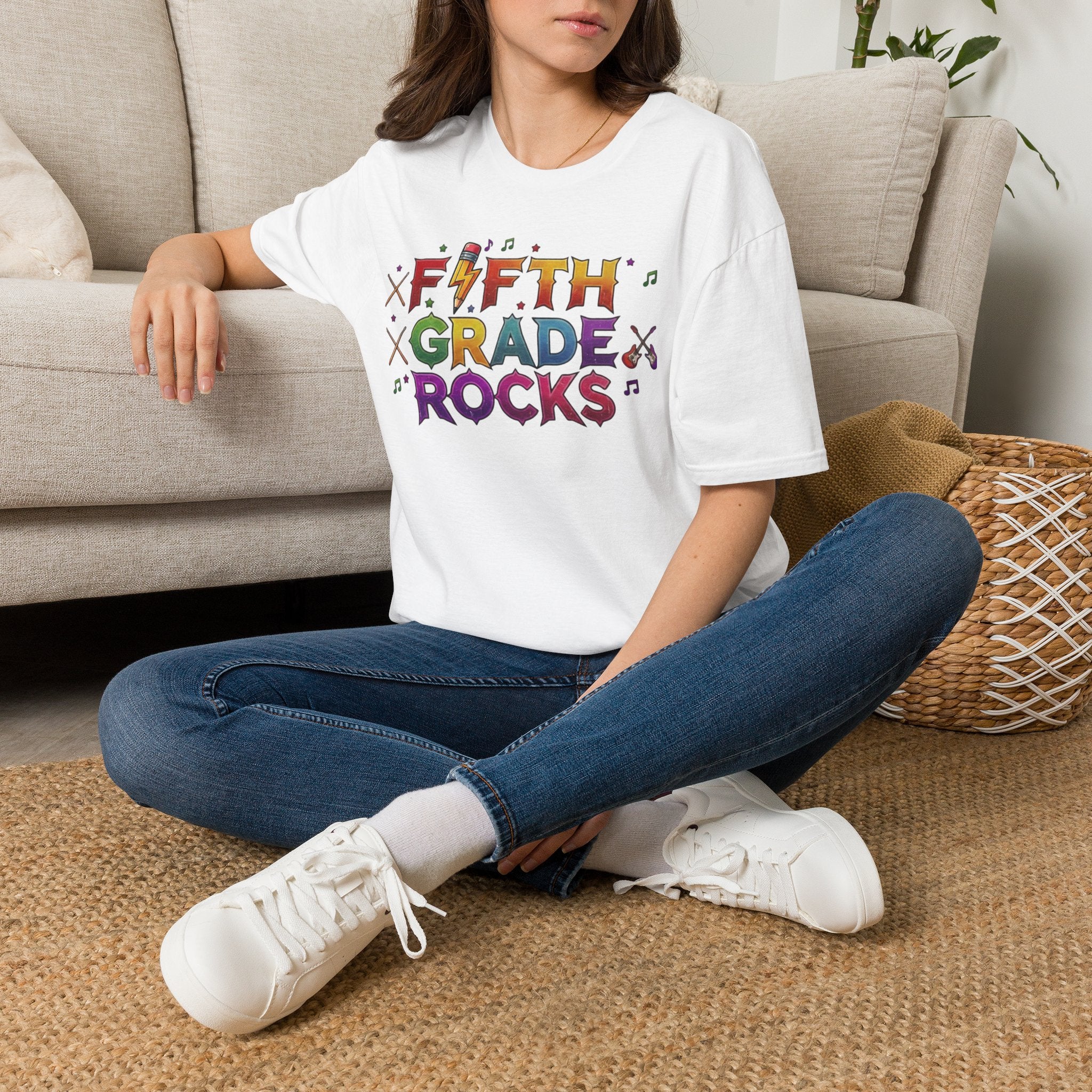 Fifth Grade Rocks T-Shirt — Colorful Back-to-School Teacher & Student Tee